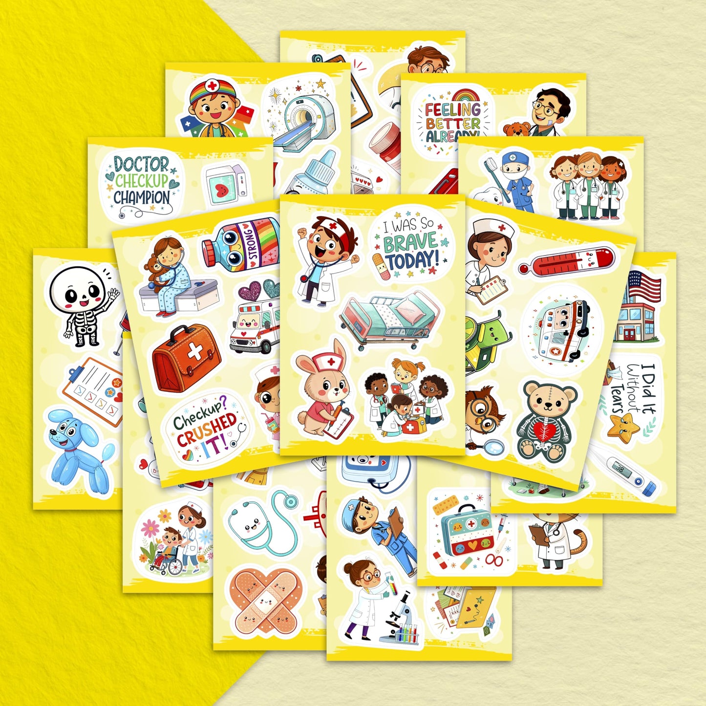 BulbaCraft 100Pcs Doctor Stickers – Medical Stickers & Party Decor, Gift for Women & Men