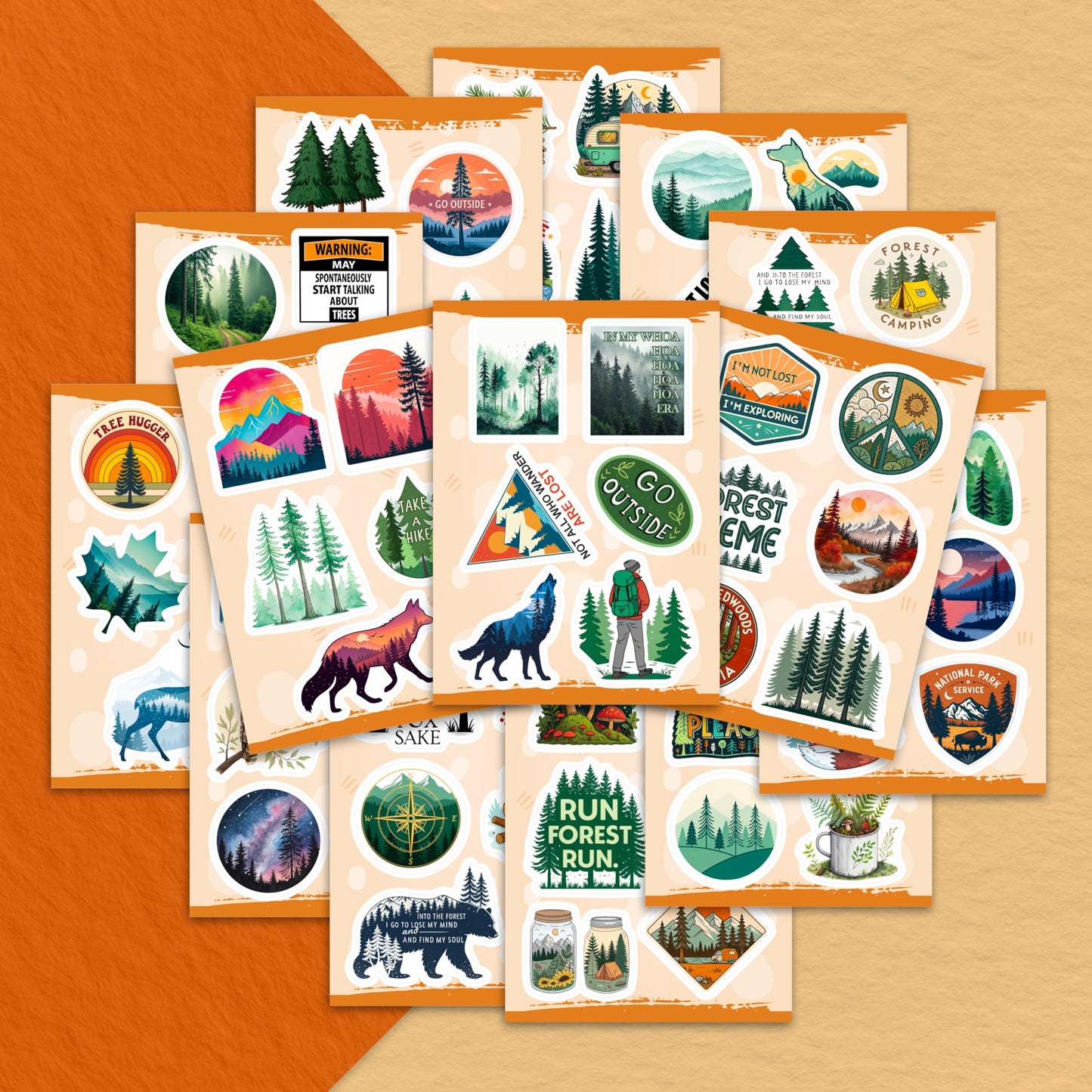 BulbaCraft Forest Stickers – 100Pcs Water Bottle & Woodland Decor Set