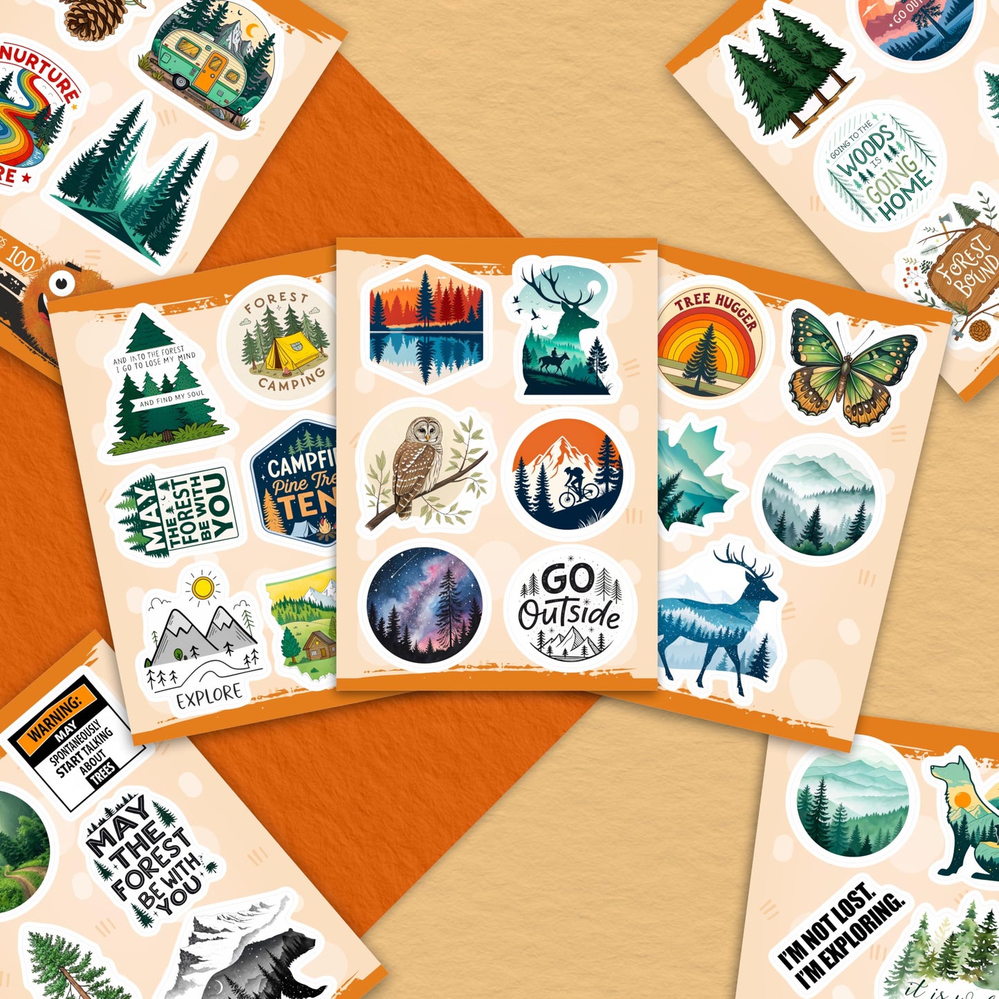 BulbaCraft Forest Stickers – 100Pcs Water Bottle & Woodland Decor Set