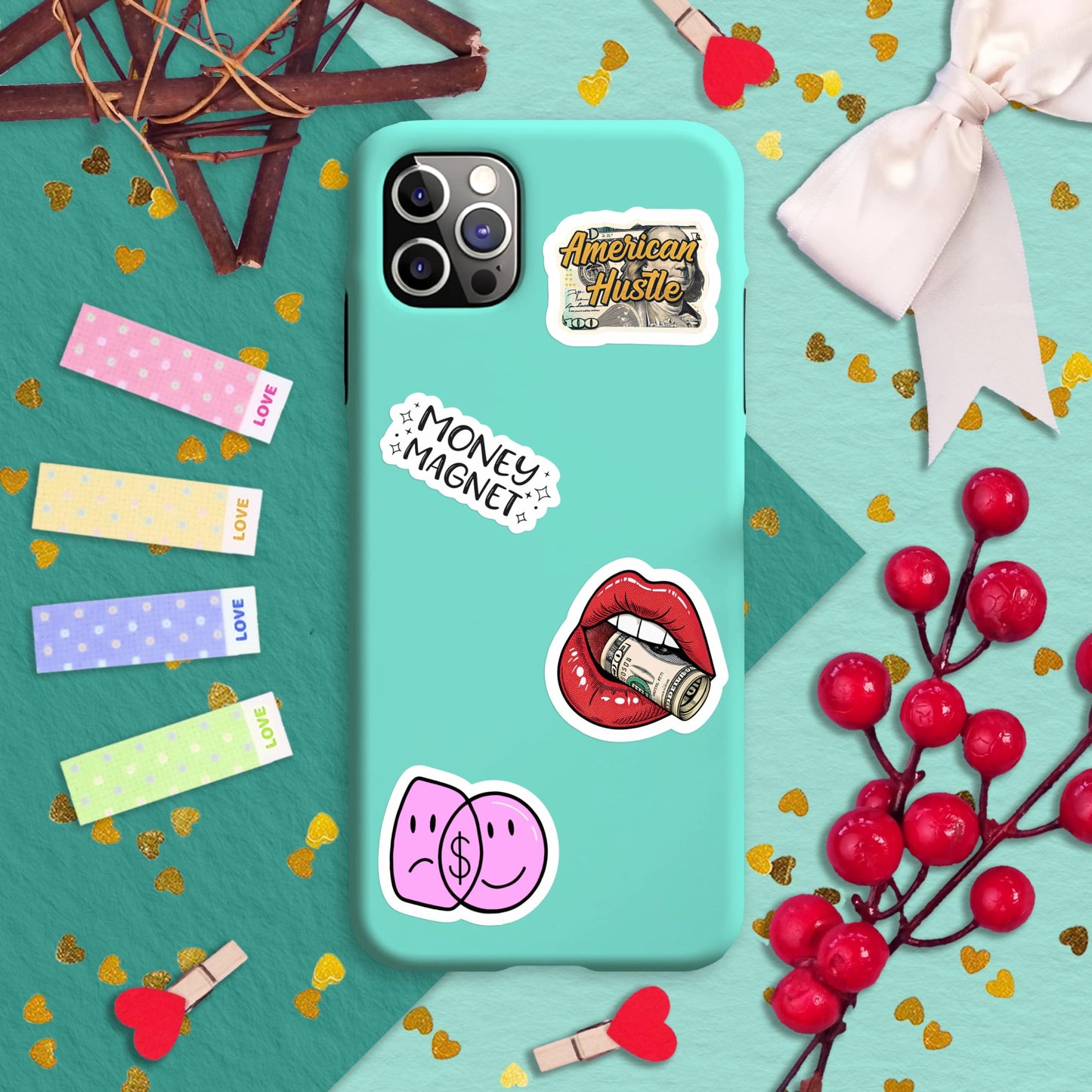 BulbaCraft 100 Pcs Money Stickers for Planner & Water Bottle