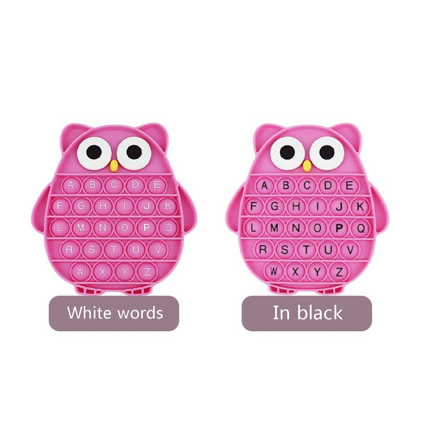 BULINGNA Push Pop Bubble Fidget Toy - Silicone Stress Relief, ABC Owl Design