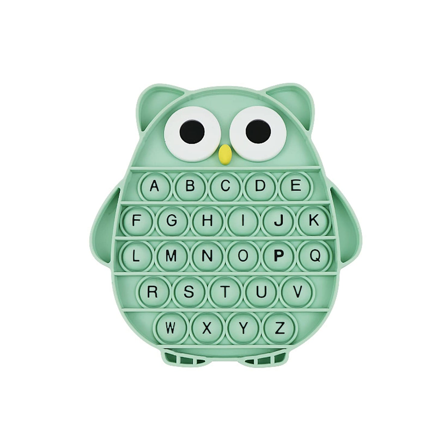 BULINGNA Push Pop Bubble Fidget Toy – ABC Owl Silicone for Stress Relief and Learning
