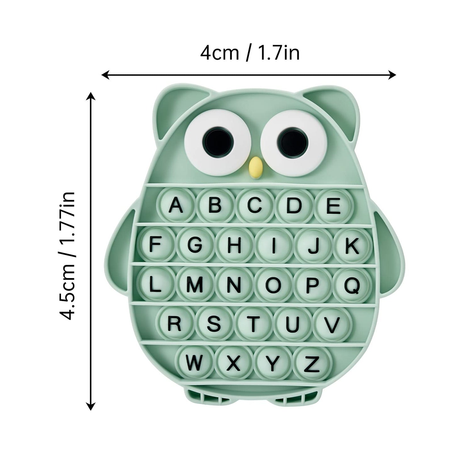 BULINGNA Push Pop Bubble Fidget Toy – ABC Owl Silicone for Stress Relief and Learning