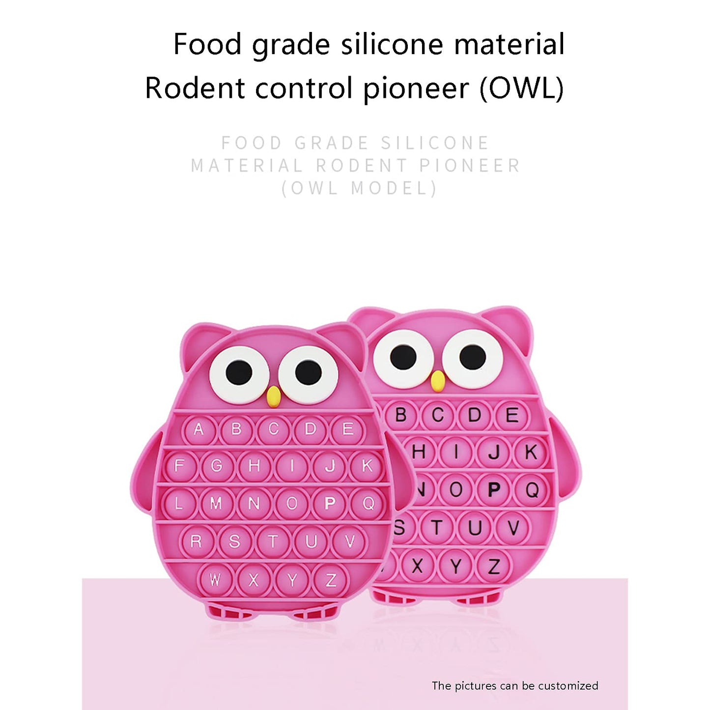 BULINGNA Push Pop Bubble Fidget Toy - Silicone Stress Relief, ABC Owl Design
