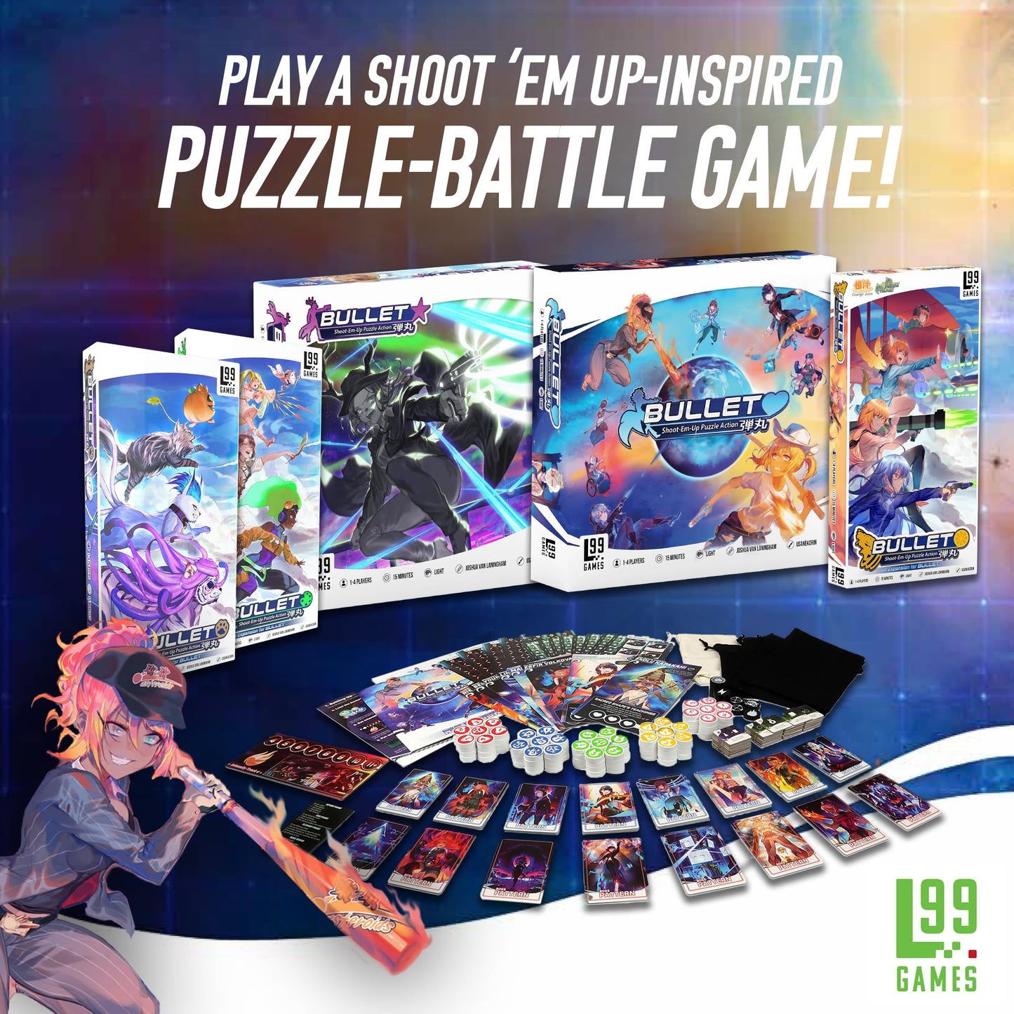 Bullet Heart by Level 99 Games – Puzzle-Battle Tabletop Game for 1-4 Players