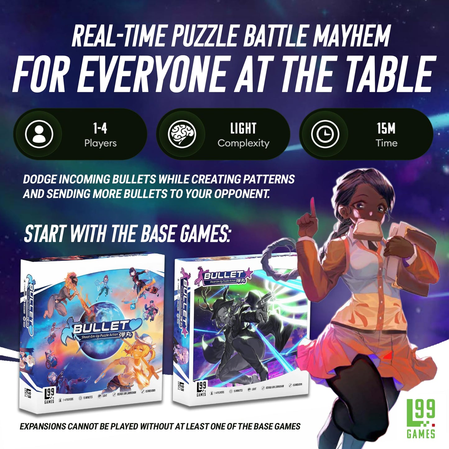Bullet Heart by Level 99 Games – Puzzle-Battle Tabletop Game for 1-4 Players