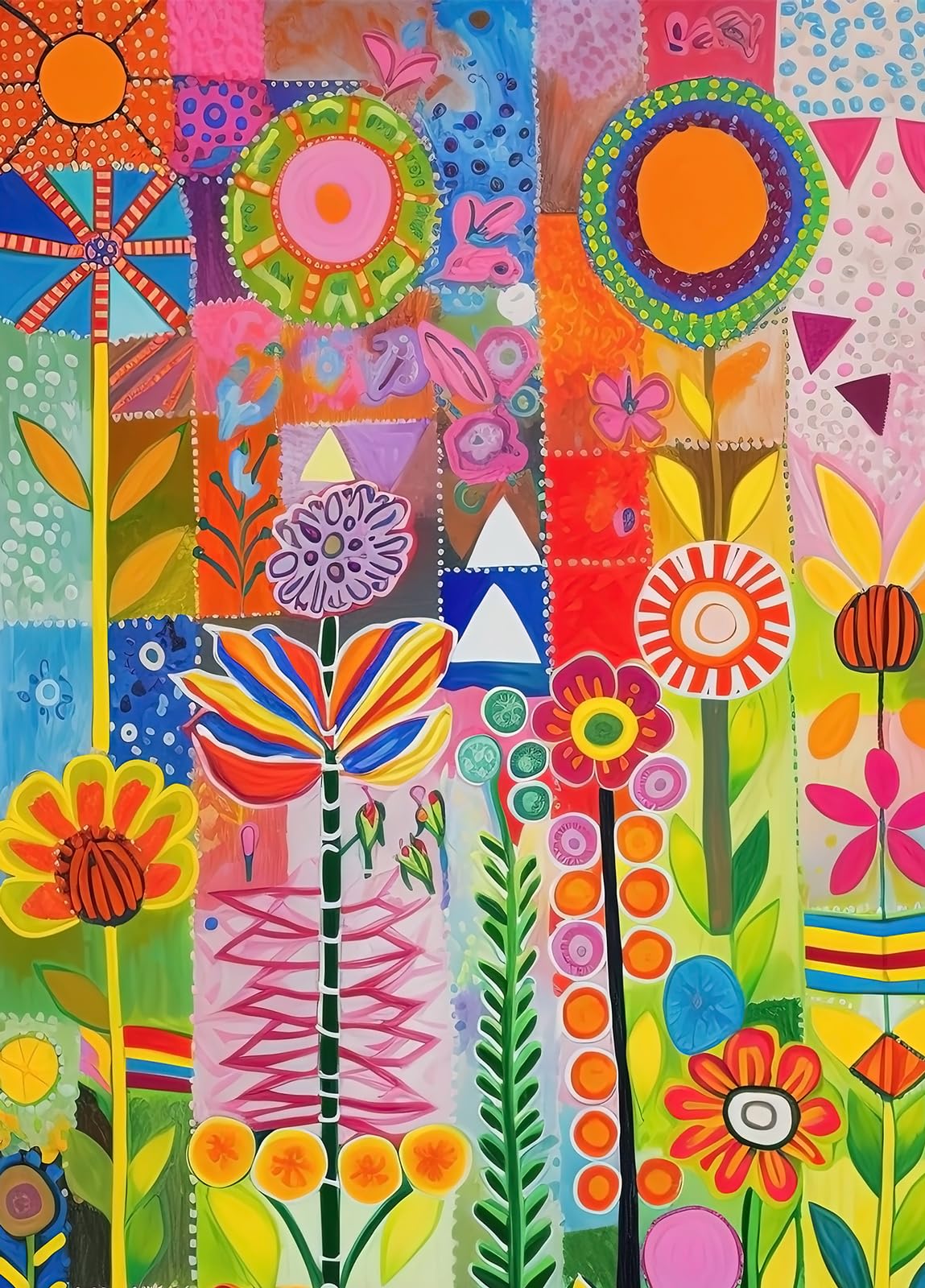 Bullglesup 1000-Piece Puzzle for Adults – Colorful Flower with Poster, No Dust, Perfect Fit