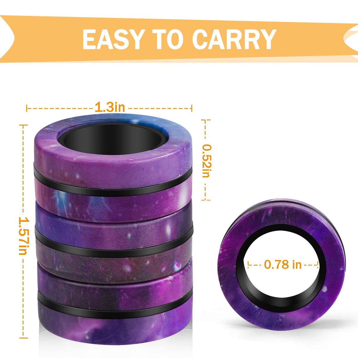 BULUWANS 3pc Starry Sky Magnetic Rings – Fidget Toy Set for Focus & Stress Relief