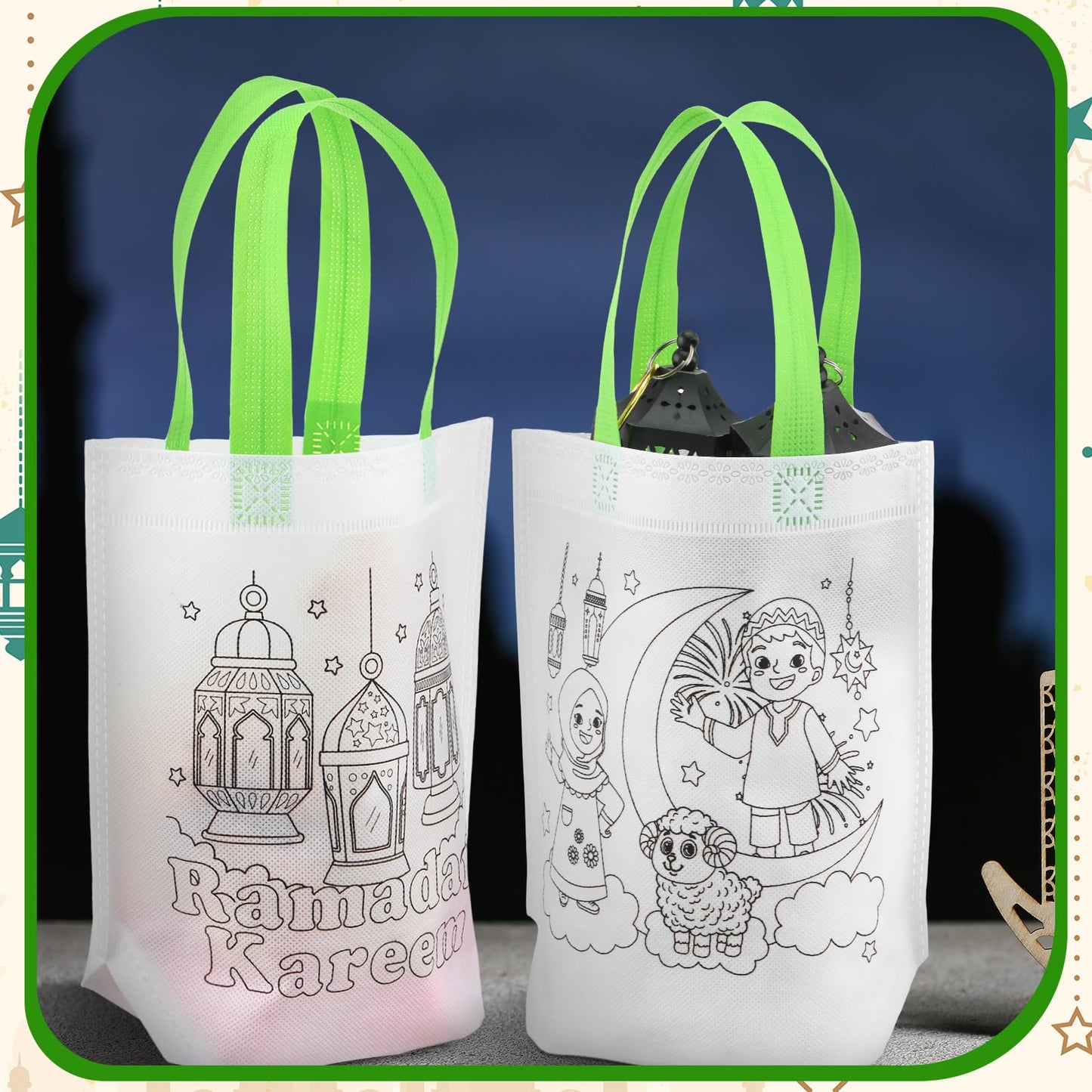 Bulyoou 60-Pack Ramadan Coloring Gift Bags with Pens – 12 Styles