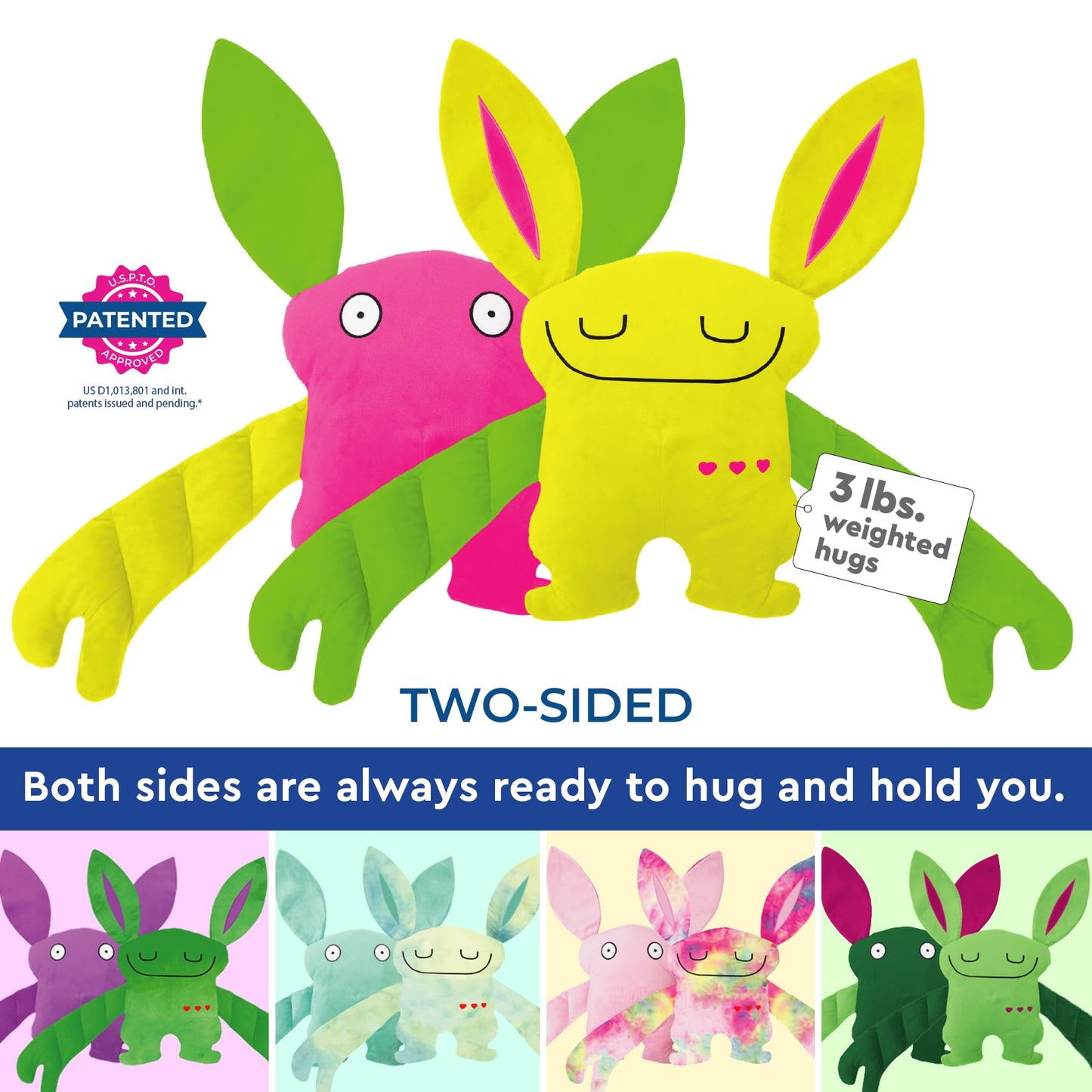 Bumpas Weighted Plush Toy – Machine Washable Hugging Companion for Kids (4 Characters)