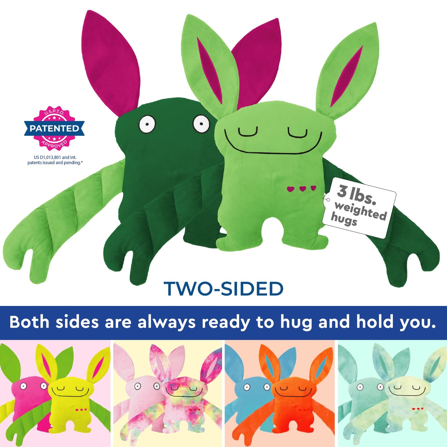 Bumpas Weighted Plush Toy – Realistic Hug with Weighted Arms | Machine Washable Calming Stuffed Animal for Kids (Me Mee)
