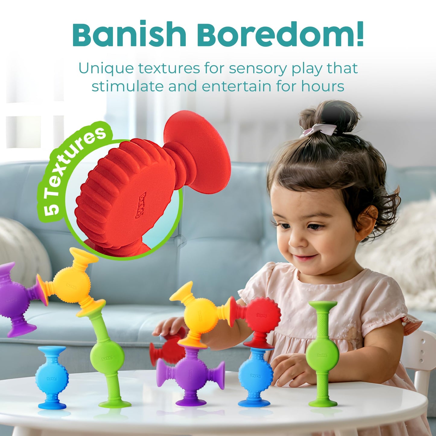 BUNMO Bath Toys Suction - Connect, Build & Create (44-Pack) - 3+