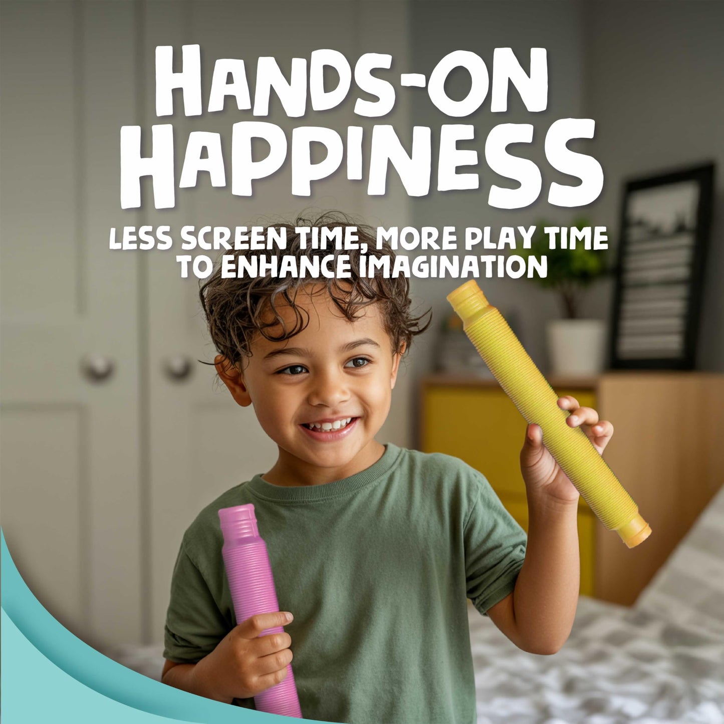 BUNMO Pop Tubes - Sensory Toys for Toddlers | 6 Pack Medium