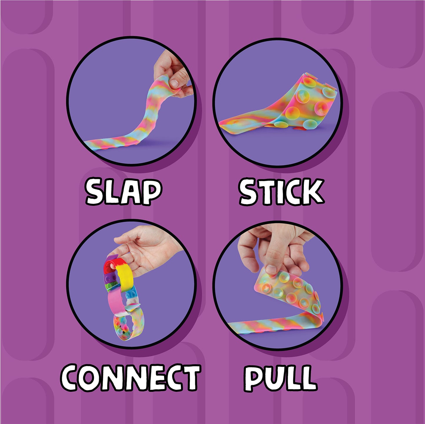 BUNMO 6 Pack Sensory Slappers – Travel Fidget Toys for Kids 3+