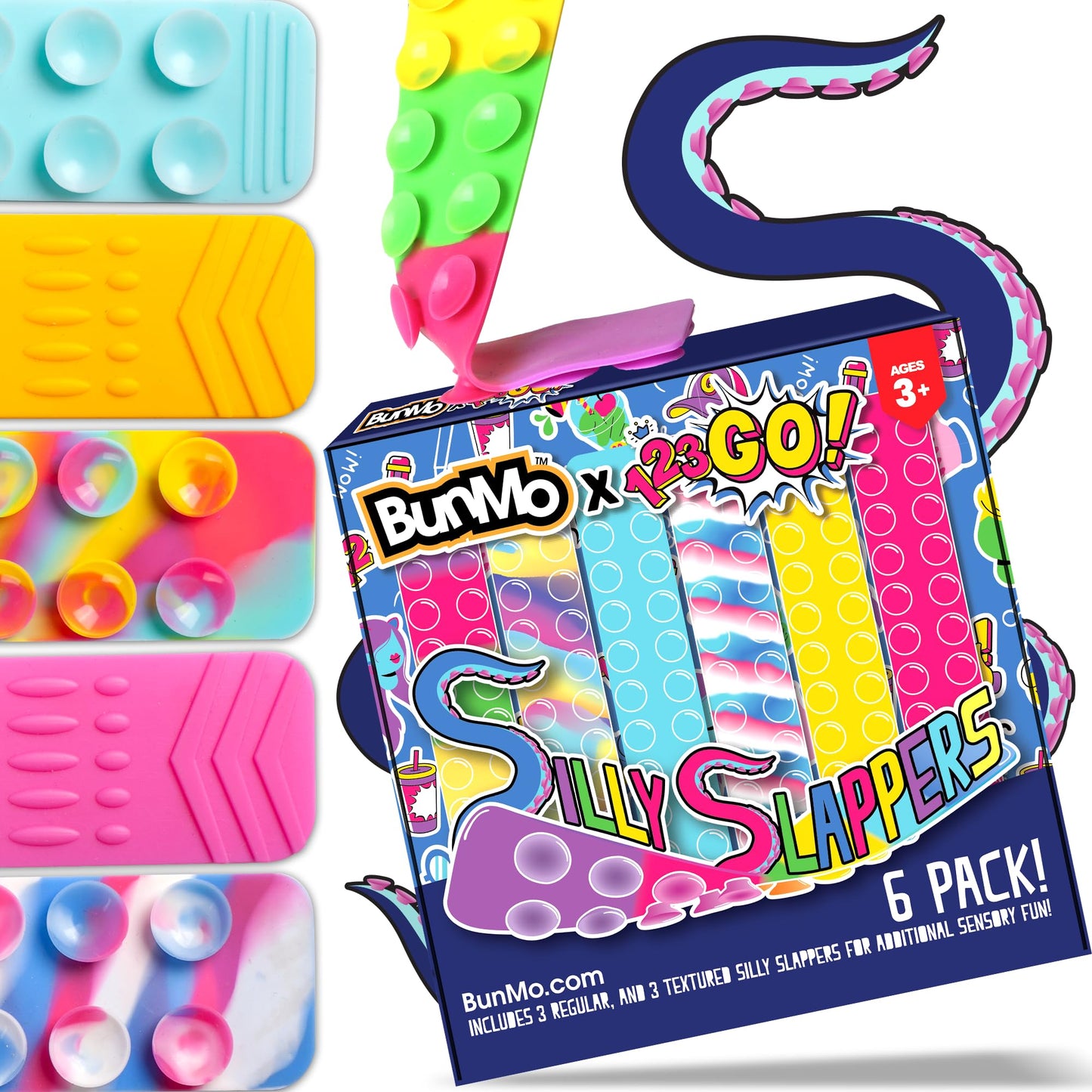 BUNMO 6 Pack Sensory Slappers – Travel Fidget Toys for Kids 3+