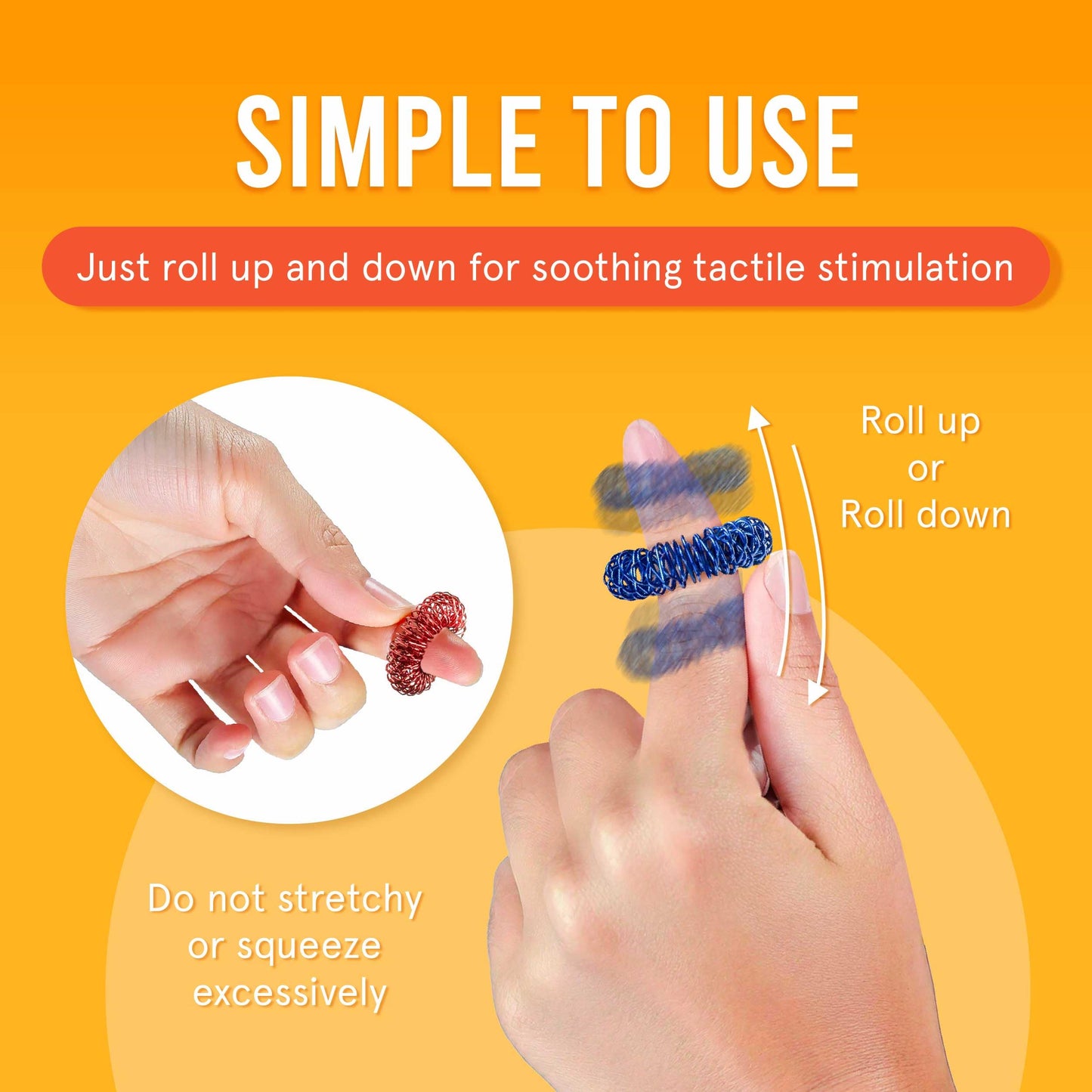 BunMo Spiky Sensory Rings 3pk – Fidget Rings for Adults, Sensory Stimulation & Finger Comfort