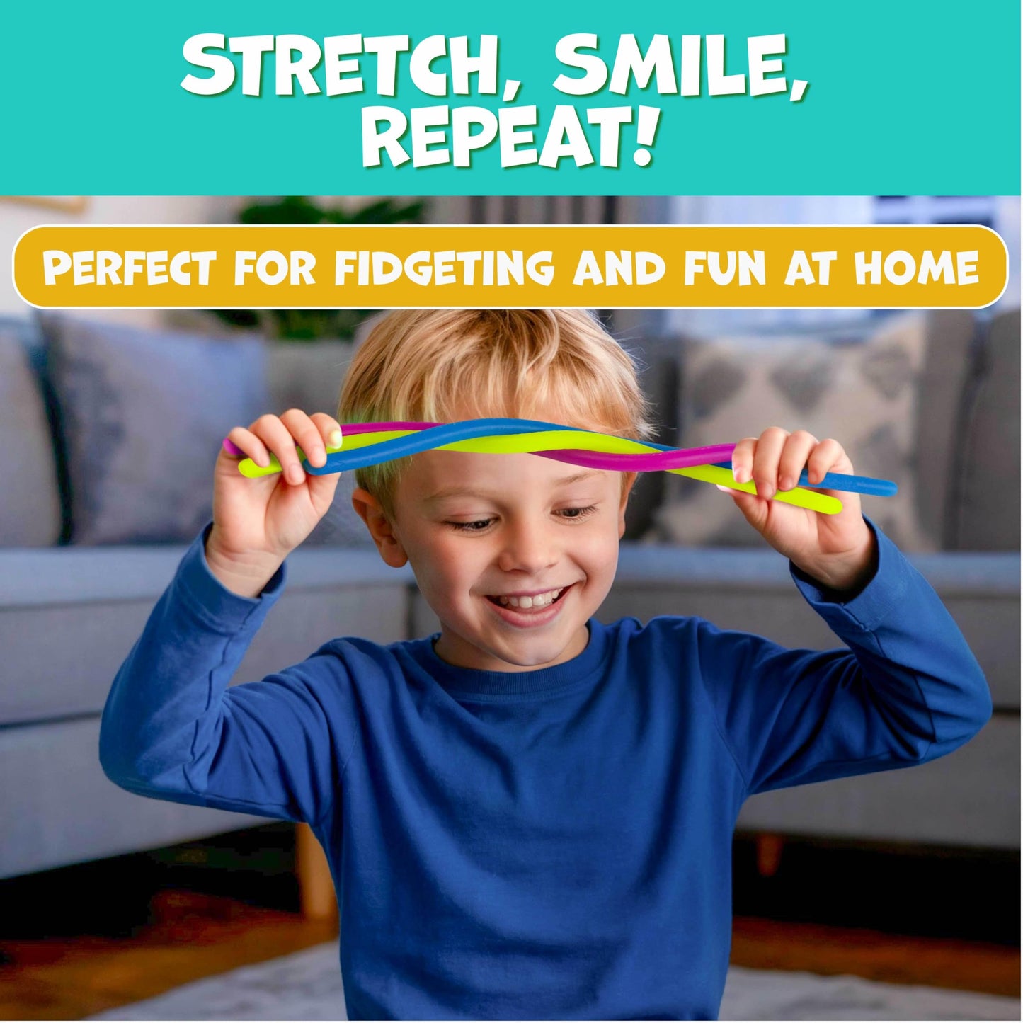 BUNMO Stretchy Strings for Toddlers 3+ | Sensory Fidget Toys, 6-Pack, Non-Mouthable