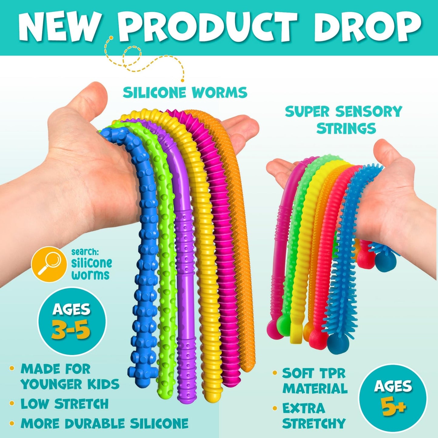 BUNMO Stretchy Strings – Stimulating Fidget Toys for Kids (6 Pack)