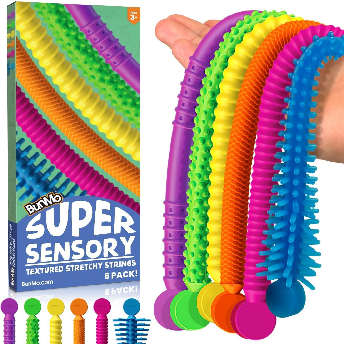 BUNMO Stretchy Strings – Stimulating Fidget Toys for Kids (6 Pack)