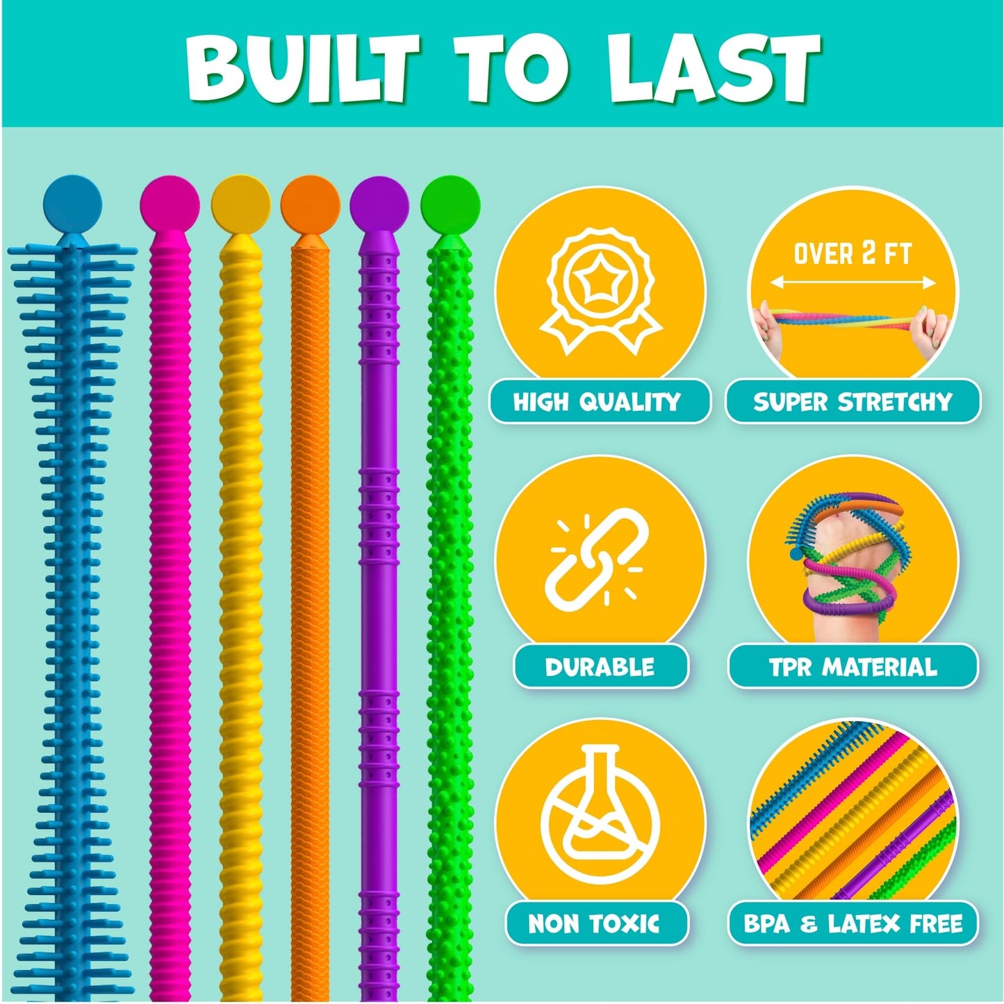 BUNMO Stretchy Strings – Stimulating Fidget Toys for Kids (6 Pack)