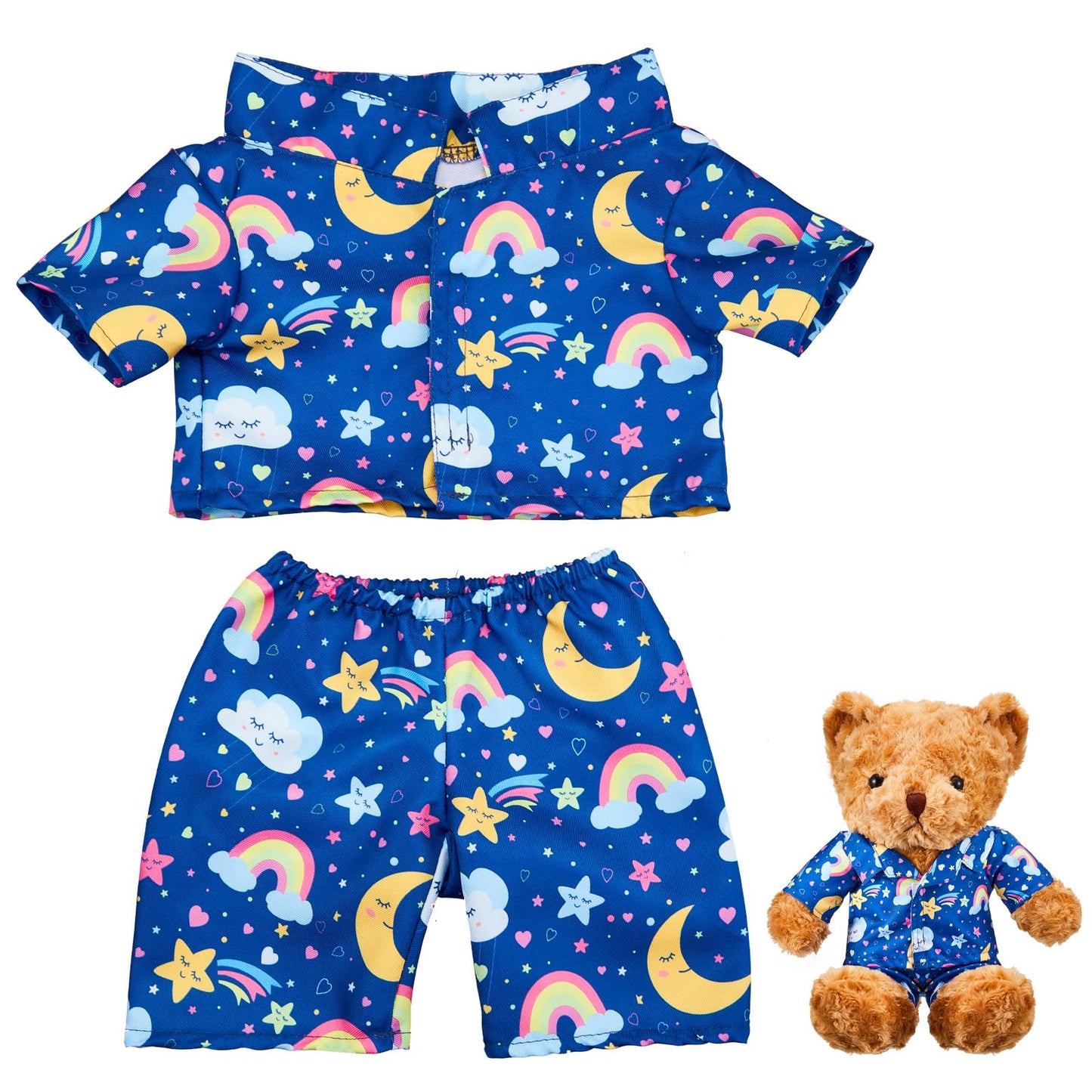 Bunnycool 2 Pcs Bear Pajamas Outfit for 12-16 Inch Bears – Blue Plushy Clothes Set