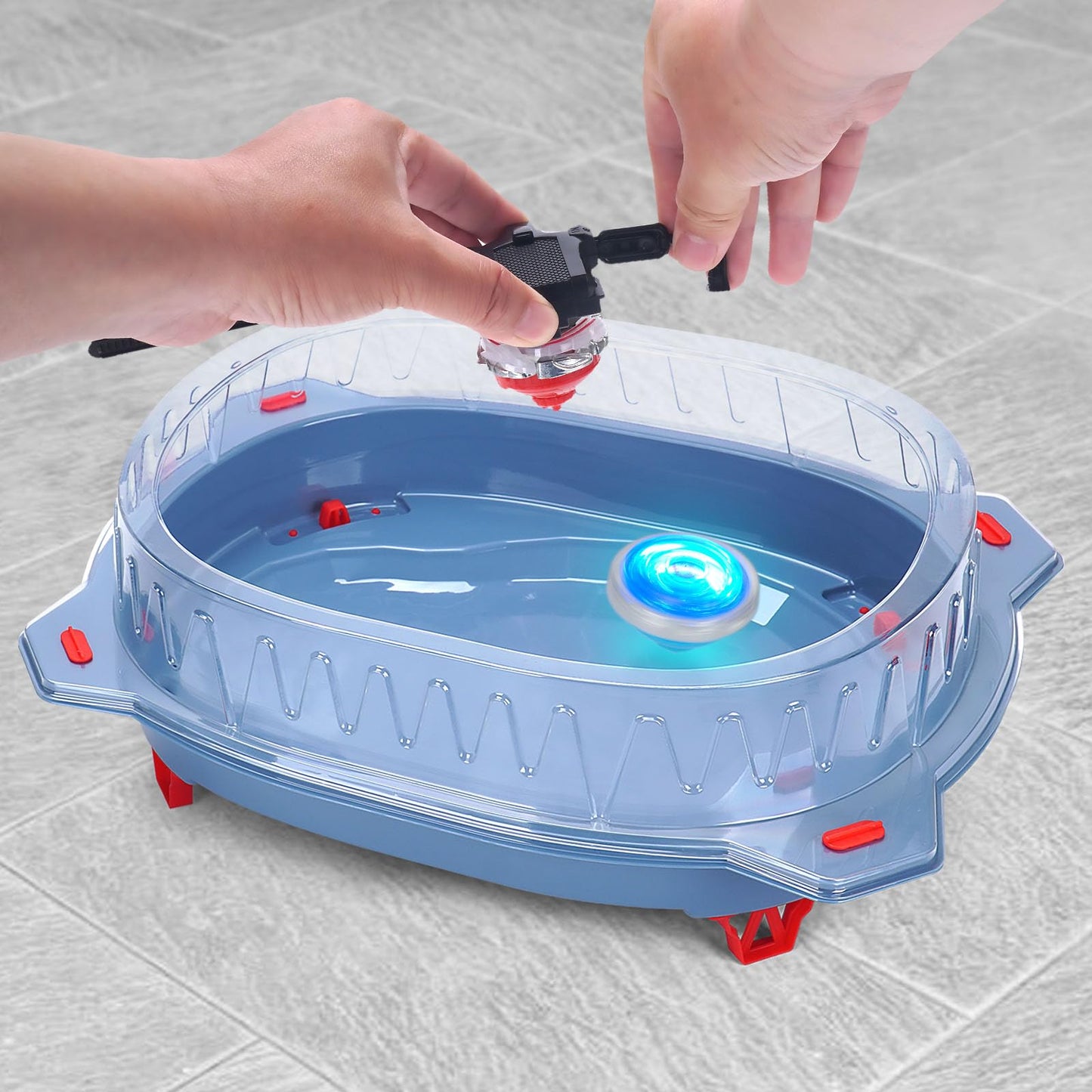 BUPASAK Light Ignite Spinning Tops Battle Set – Glow Tops, Stadium & 2 Launchers | Amazon Exclusive