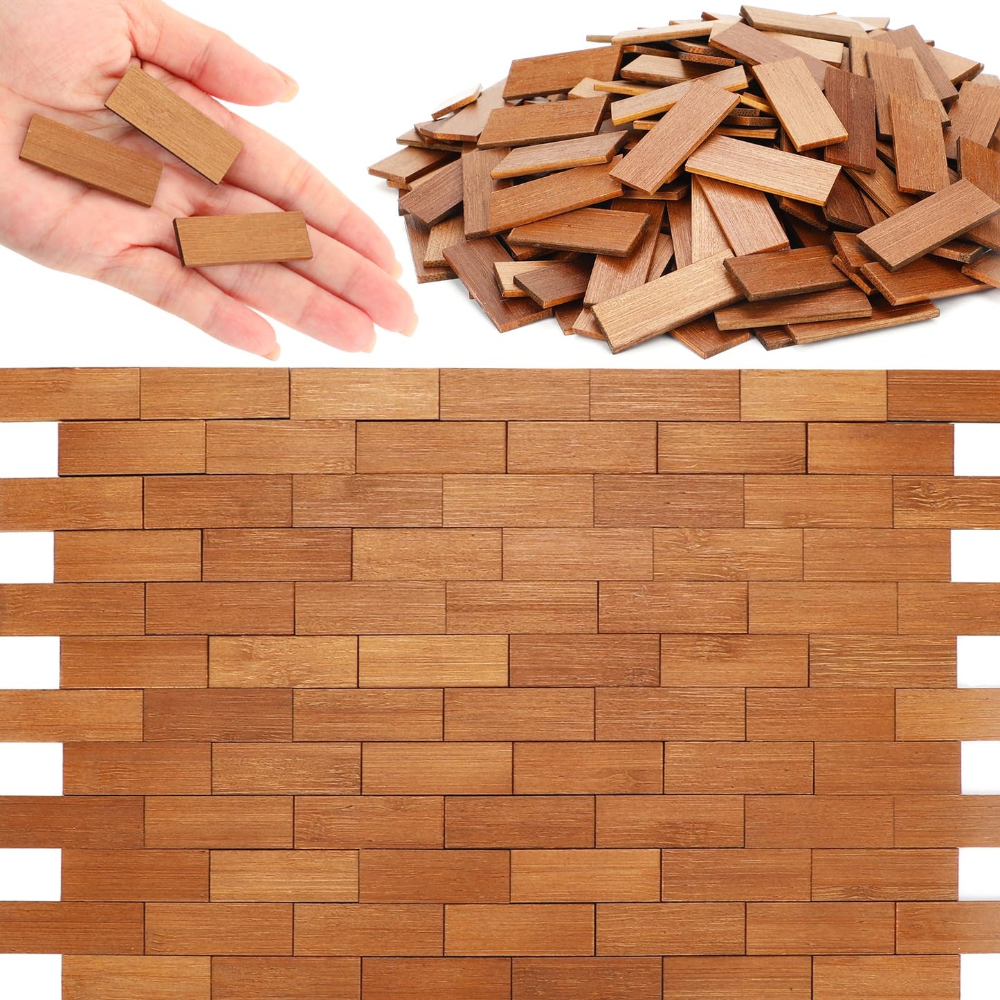 Burbell 400 Pcs Miniature Dollhouse Flooring – 1:12 Bamboo Floorboards for Models