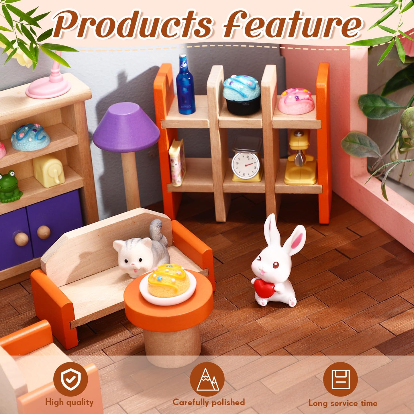 Burbell 400 Pcs Miniature Dollhouse Flooring – 1:12 Bamboo Floorboards for Models