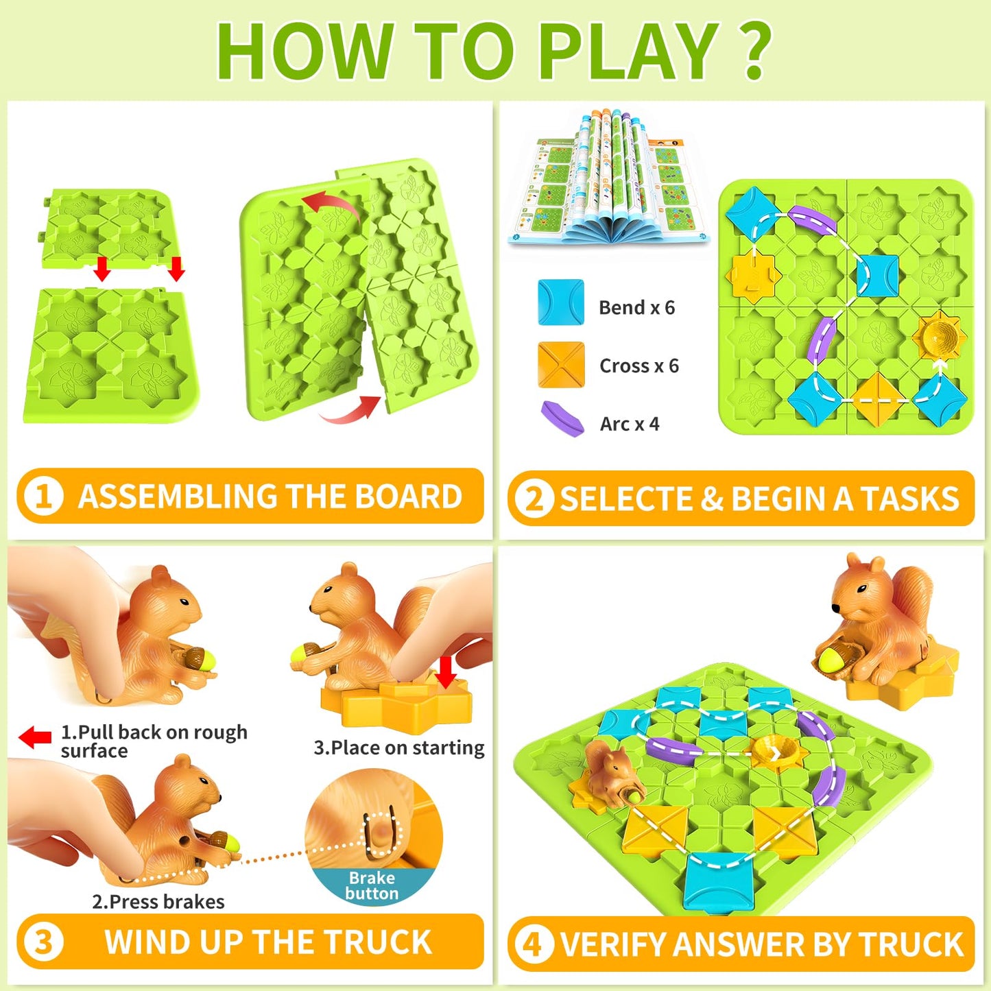 BURGKIDZ STEM Board Games for Kids 4-8 — 118 Challenges, 5 Difficulty Levels
