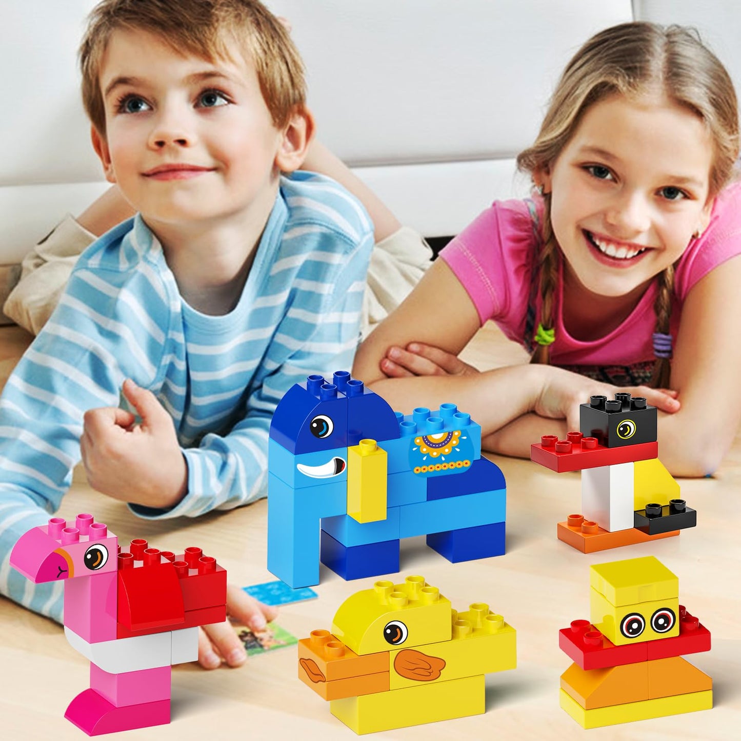 burgkidz Educational Toy: Classic Big Size Bricks – Large Building Blocks with Reusable Storage Bucket (Ages 3+)