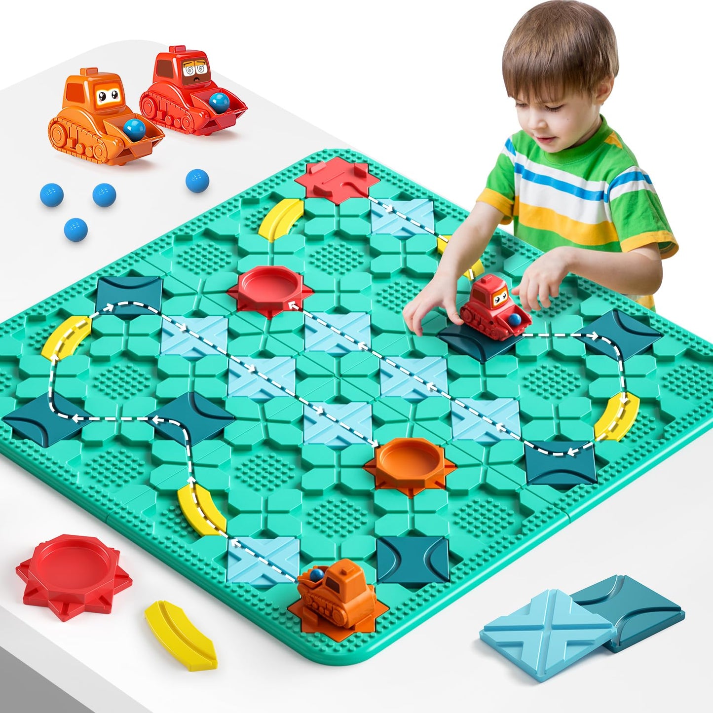 burgkidz Logical Road Builder – STEM Family Board Game for Ages 4-8