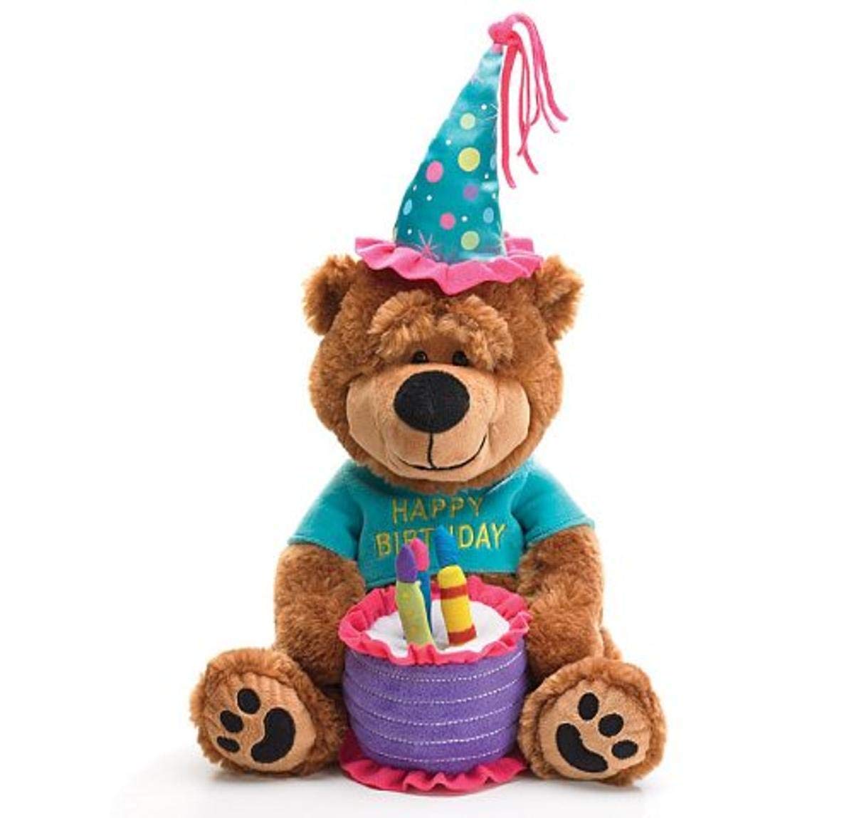 Burton Adorable Birthday Teddy Bear with Cake – Plays Happy Birthday
