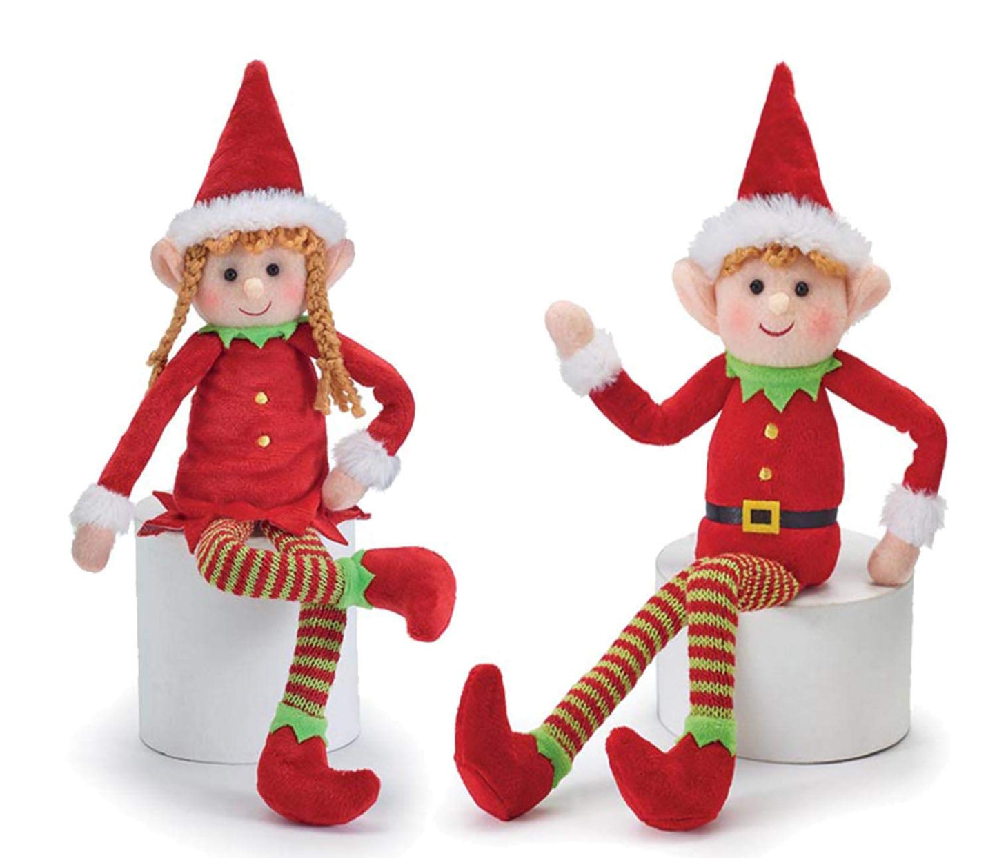 burton+BURTON Plush Christmas Elf (Boy & Girl) – Soft Holiday Elf Plush