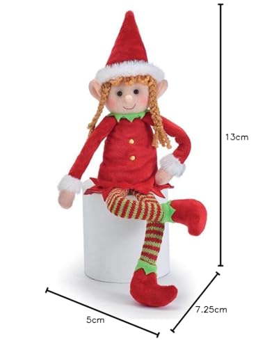 Burton+BURTON Plush Christmas Girl Elf – Festive Fabric Elf Decor