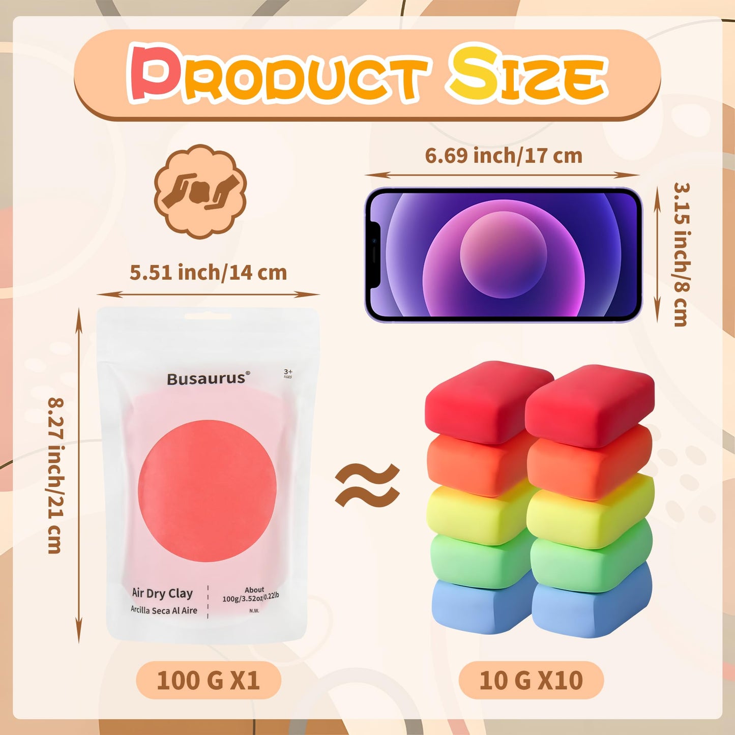 Busaurus 100g Pink Air Dry Foam Clay – Non-Toxic, Non-Sticky for Kids & Crafts