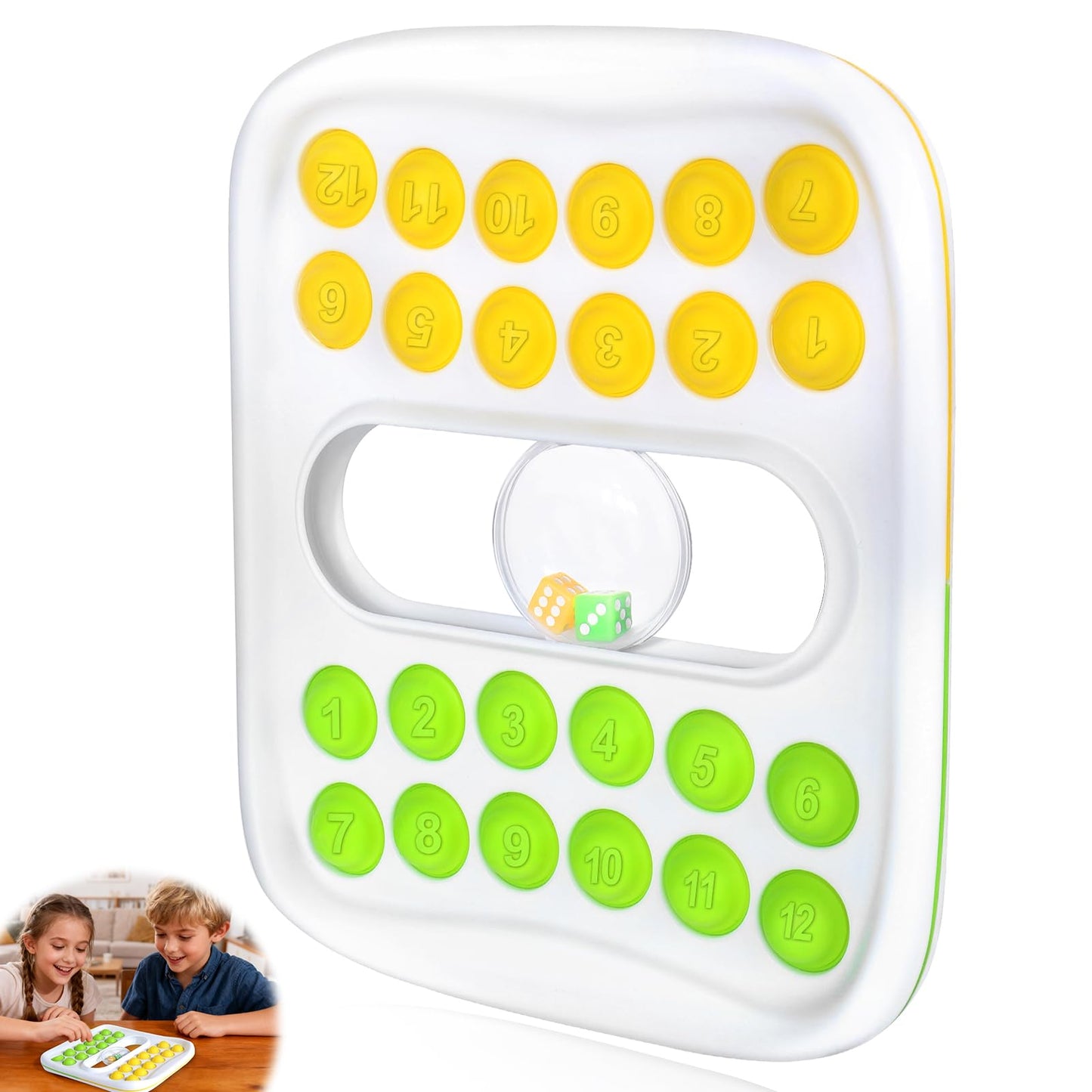 BUSOHA Pop Math Dice Game – 2-Player Portable Math Board Game for Kids & Adults