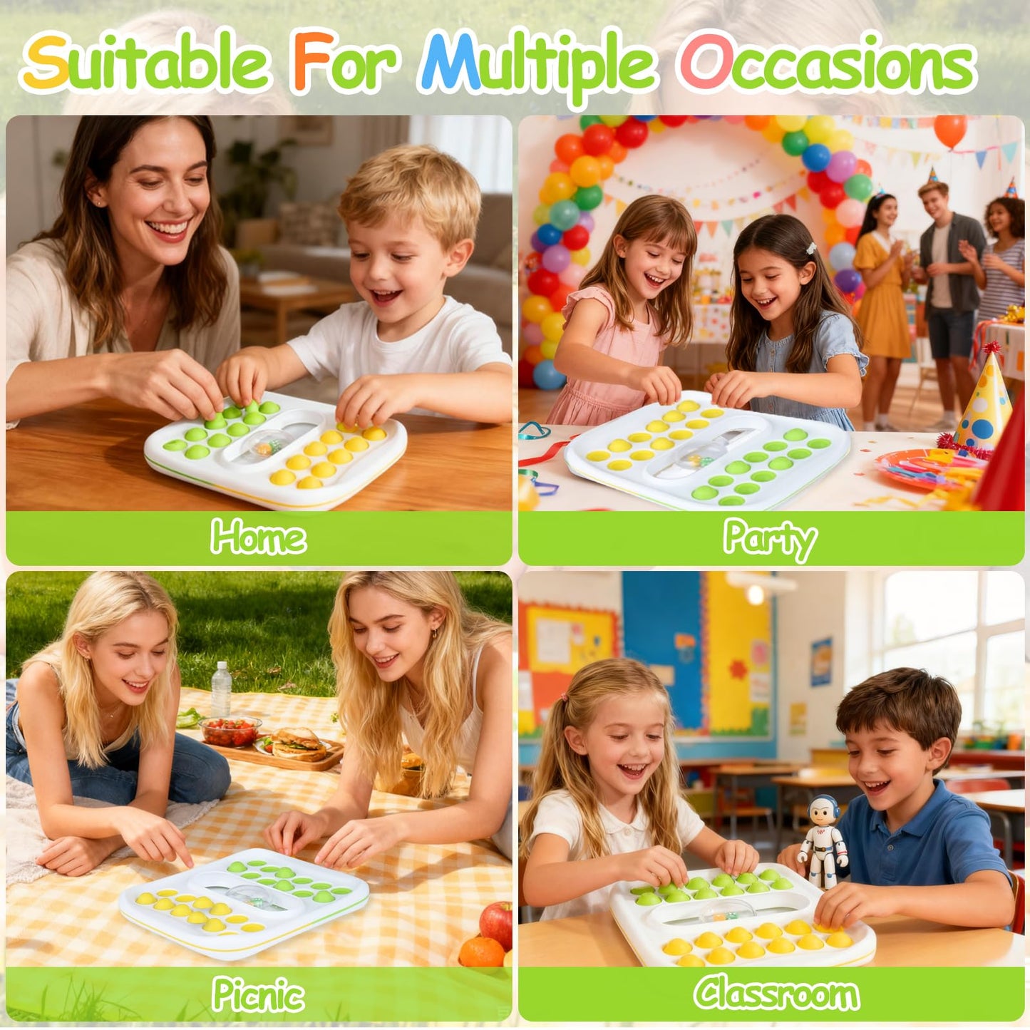 BUSOHA Pop Math Dice Game – 2-Player Portable Math Board Game for Kids & Adults