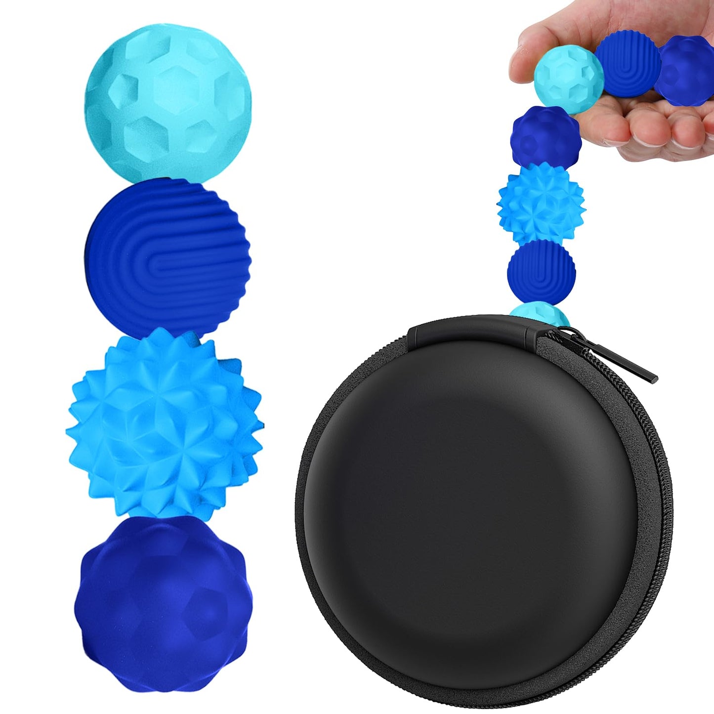 BUSOHA Silicone Fidget Balls – 4 Pack Calm, Focus, and Travel