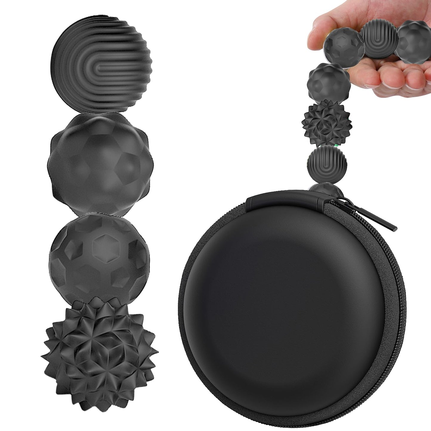 BUSOHA Silicone Fidget Balls – 4 Pack for Focus, Calm & Quiet Relief