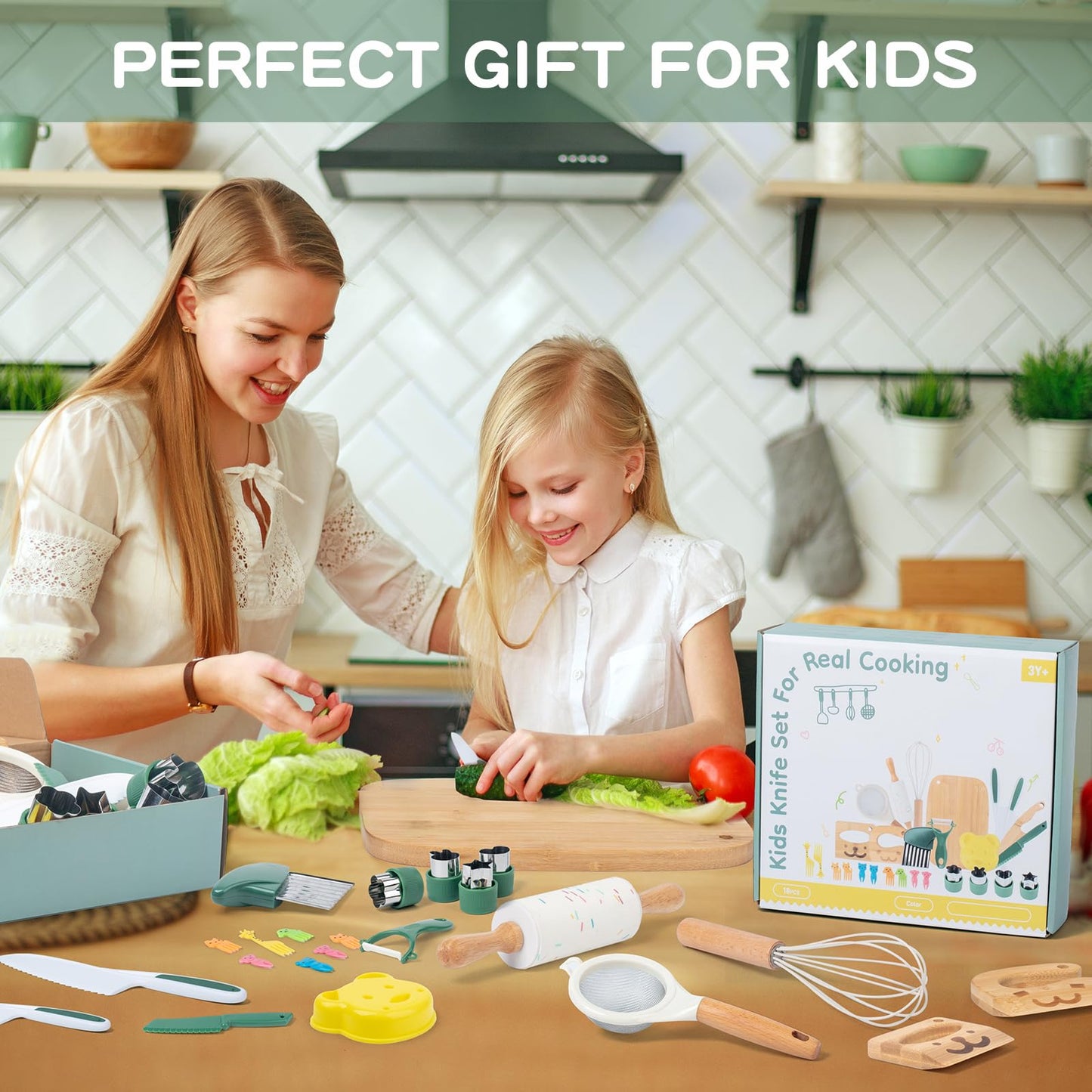 Busy edition 18 PCS Kids Cooking Sets – Montessori Kitchen Tools for Toddlers