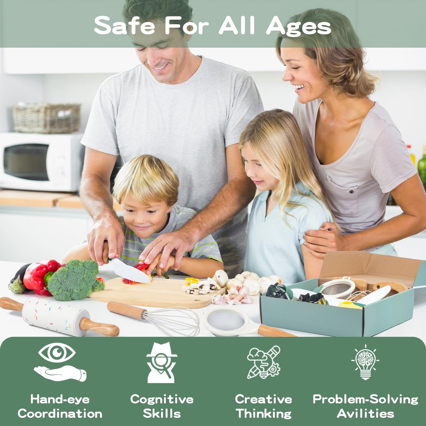 Busy edition 18 PCS Kids Cooking Sets – Montessori Kitchen Tools for Toddlers