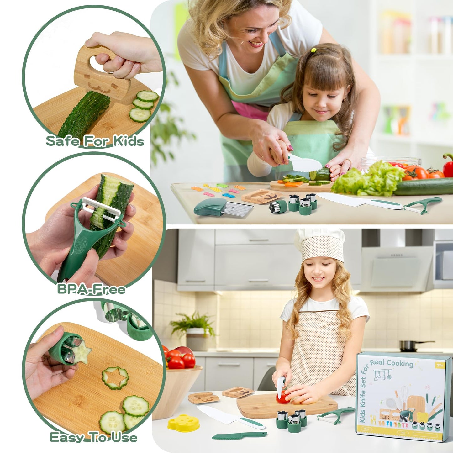 Busy edition 18 PCS Kids Cooking Sets – Montessori Kitchen Tools for Toddlers