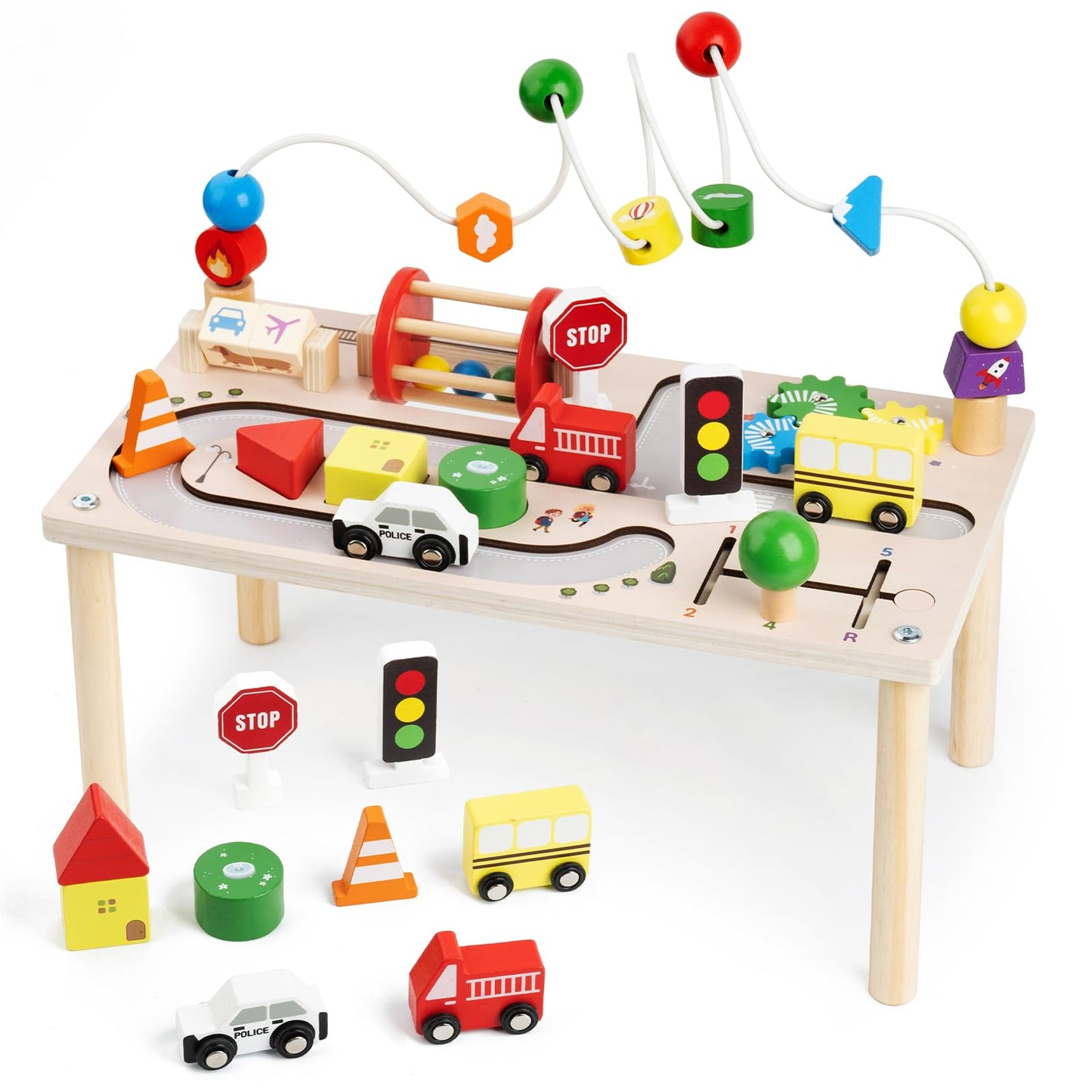 Busy edition 8-in-1 Wooden Montessori Activity Table for Toddlers (1-3)