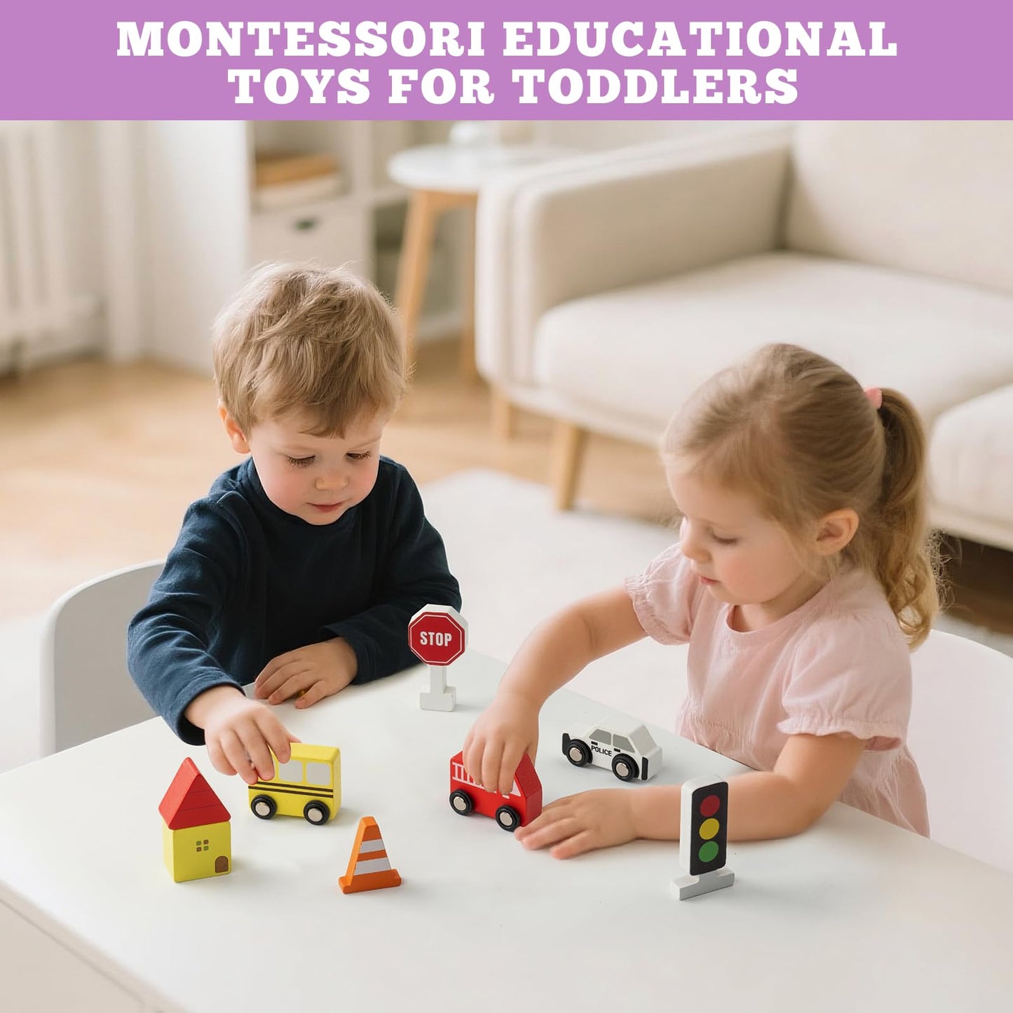 Busy edition 8-in-1 Wooden Montessori Activity Table for Toddlers (1-3)
