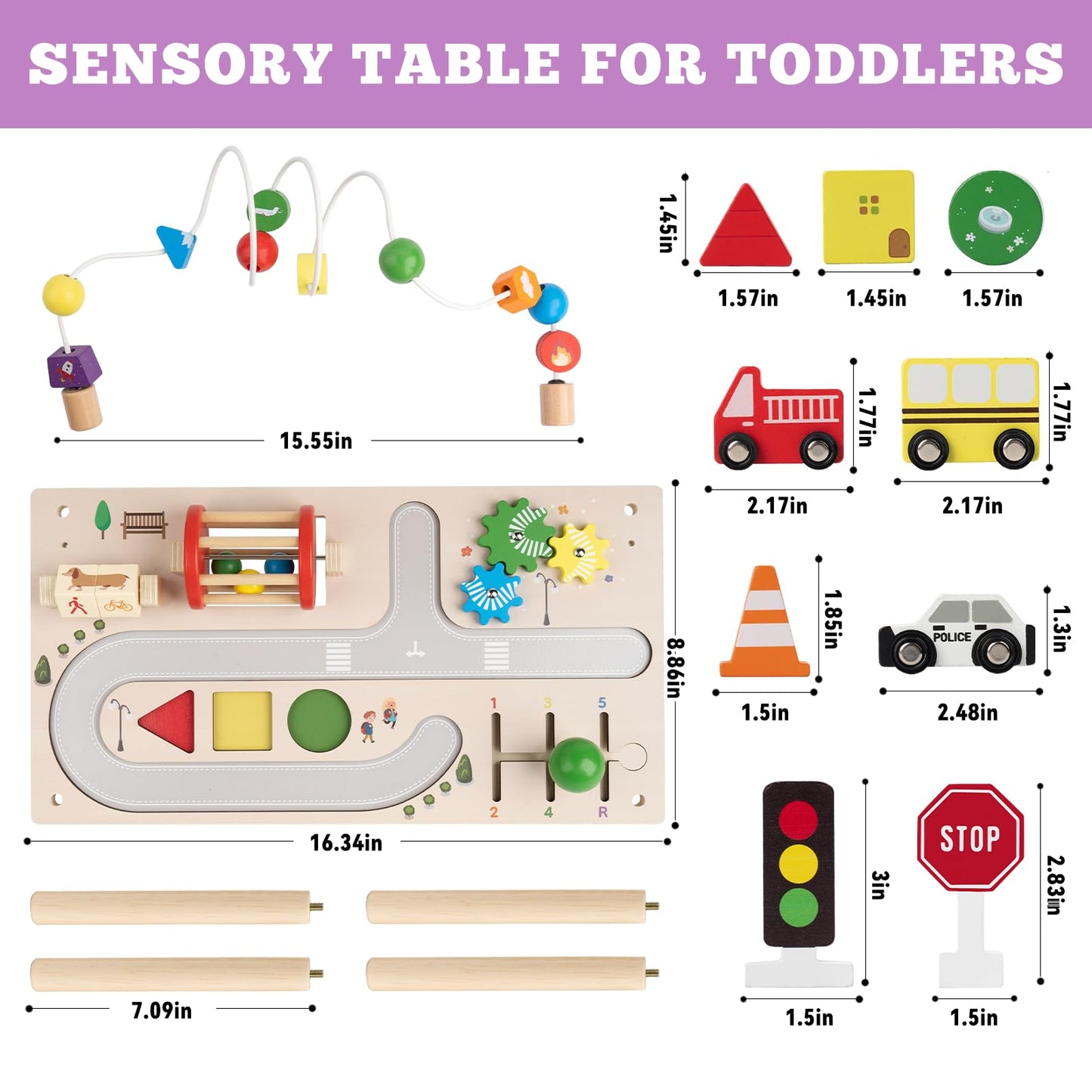 Busy edition 8-in-1 Wooden Montessori Activity Table for Toddlers (1-3)