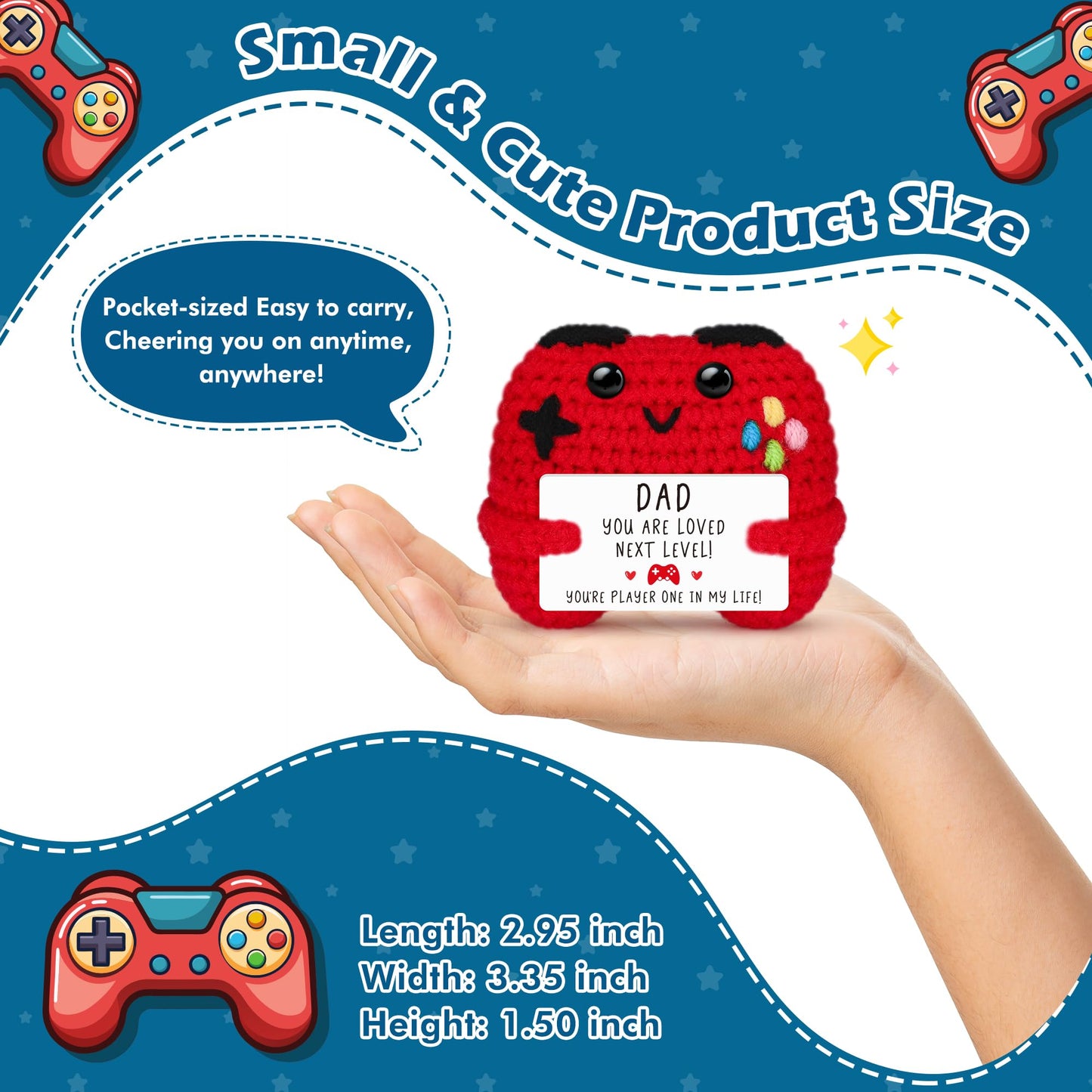 Busy Gaming Life Crochet Game Controller – Dad Gifts for Valentine’s Day, Father's Day & Birthday