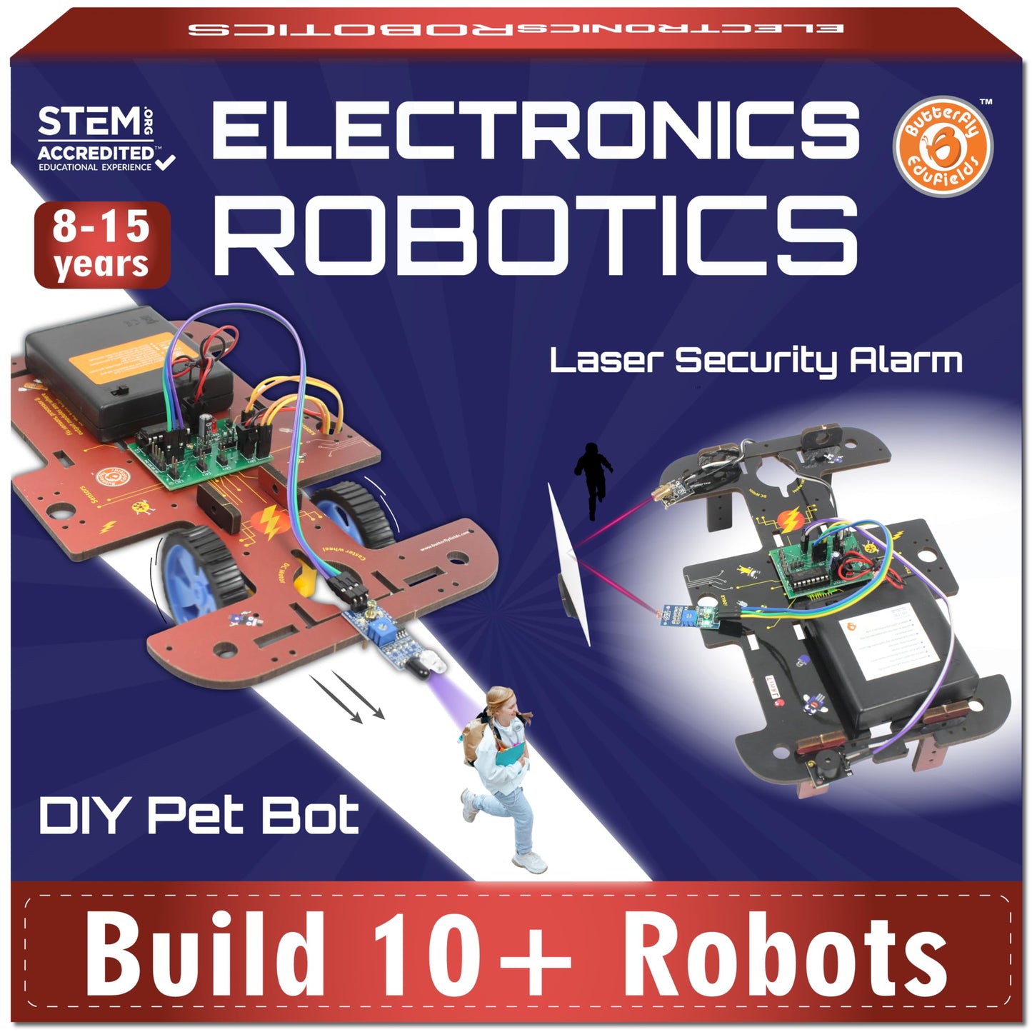 Butterfly EduFields 10-in-1 STEM Robotics Kit for Kids 8-14