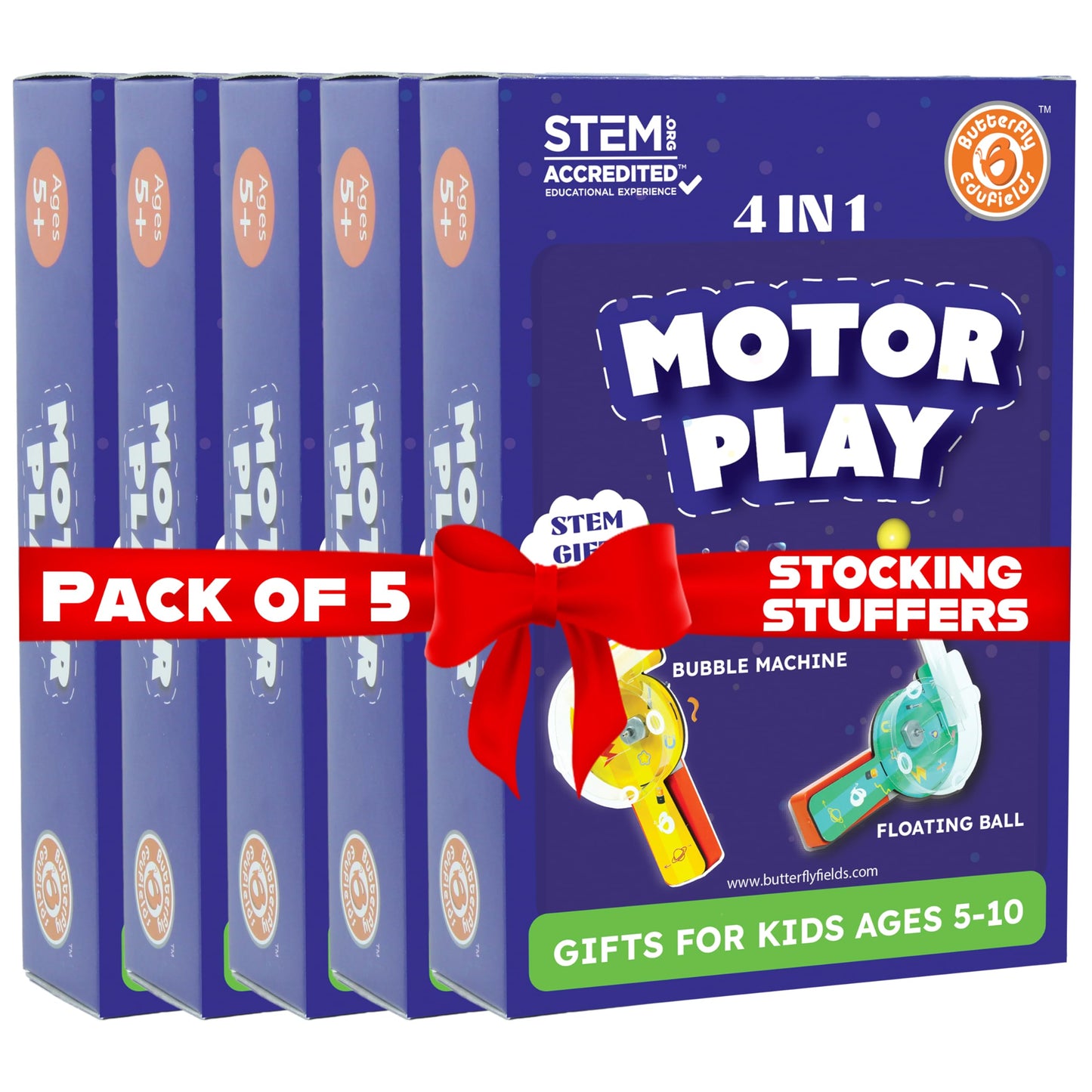 Butterfly EduFields 4in1 Motor Play Science Kit — Pack of 5 for Kids Aged 5–12