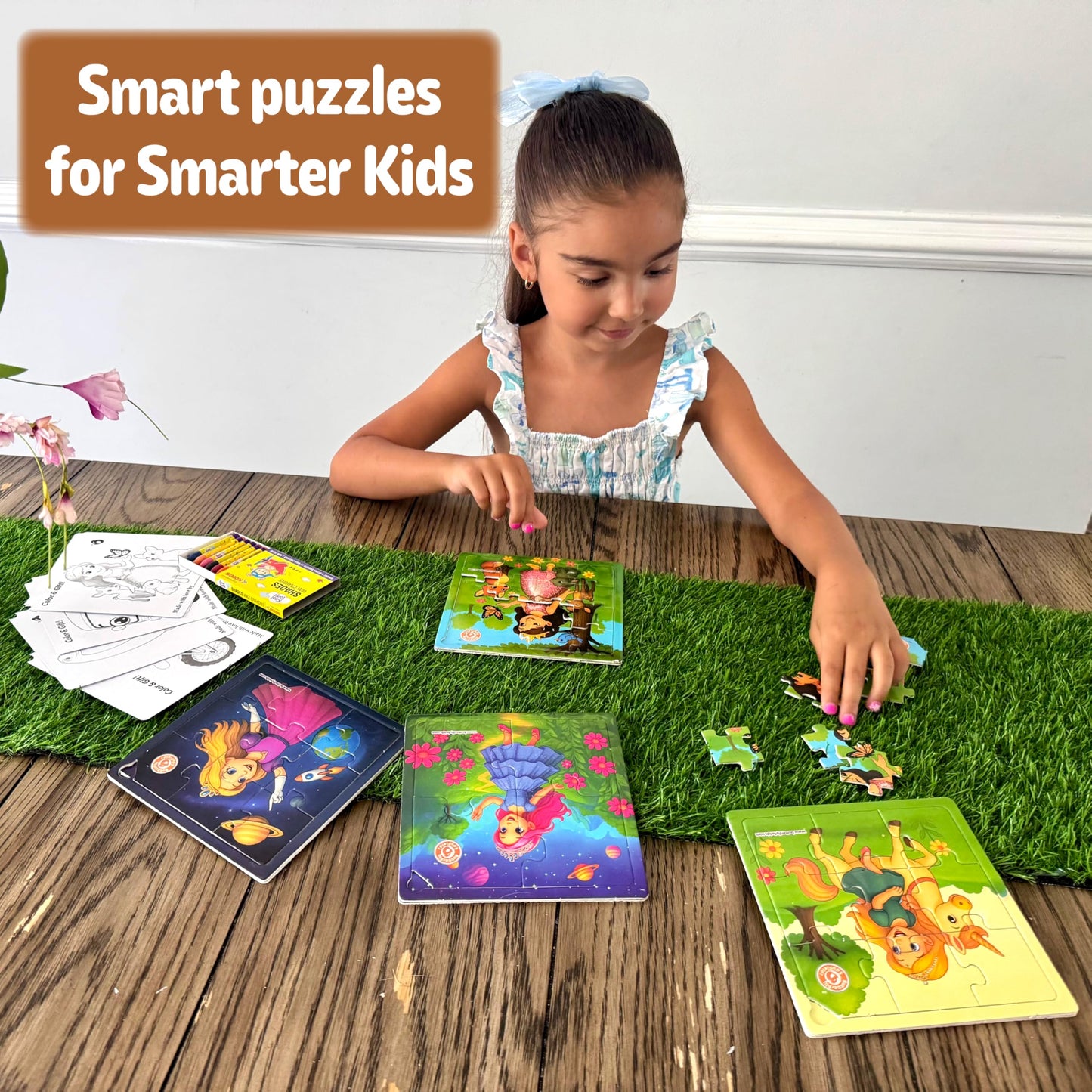 Butterfly EduFields 4-in-1 Puzzles – Princess, Unicorn, Mermaid & Fairy for Girls 3-5 | Toddler Jigsaw Set