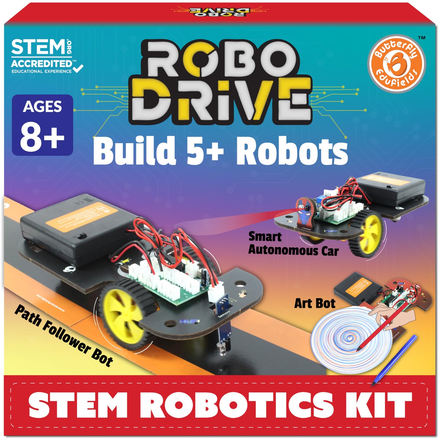 Butterfly EduFields 5in1 STEM Robotics Kit – Smart Robot Car for Ages 8-13